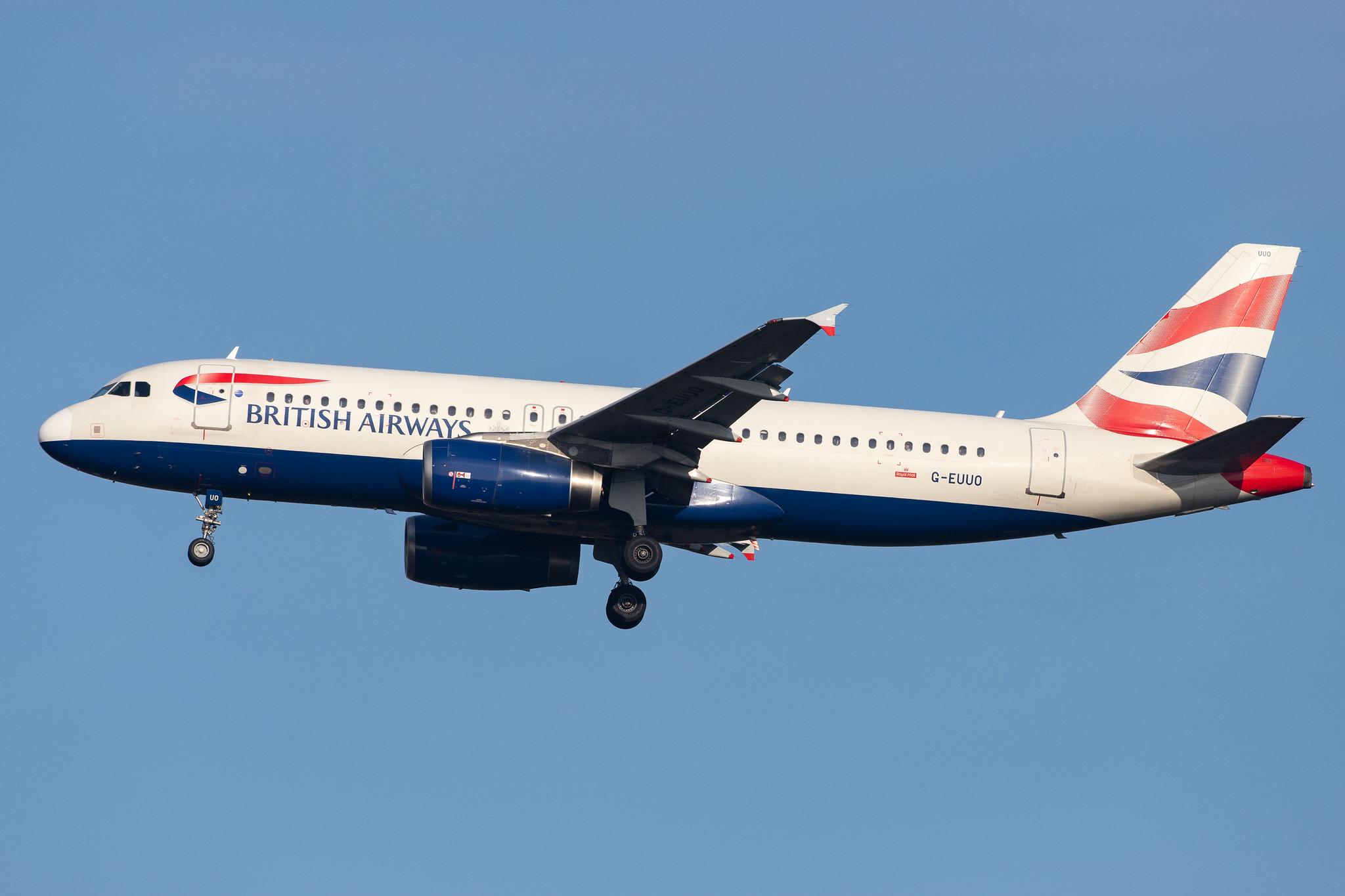 London Heathrow Airport: British Airways (BA / BAW) |  Airbus A320-232 A320 | G-EUUO | MSN 1958