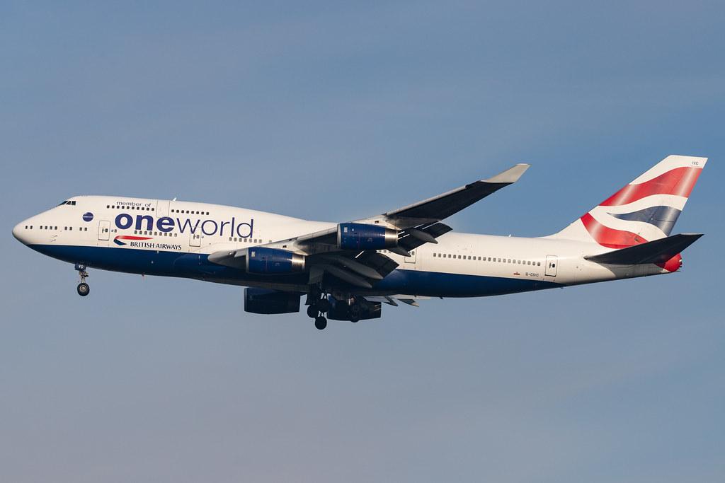 London Heathrow Airport: British Airways (BA / BAW) |  Livery: Oneworld livery |  Boeing 747-436 B744 | G-CIVC | MSN 25812