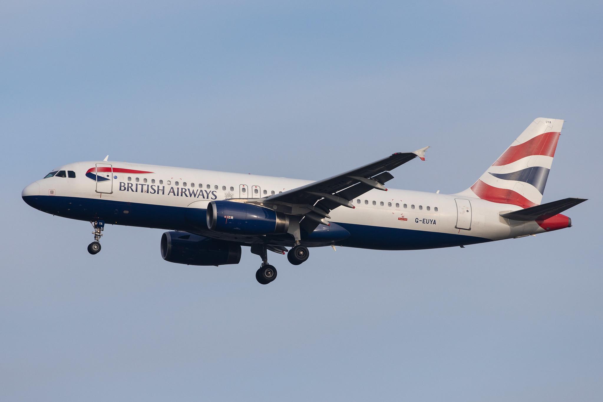 London Heathrow Airport: British Airways (BA / BAW) |  Airbus A320-232 A320 | G-EUYA | MSN 3697