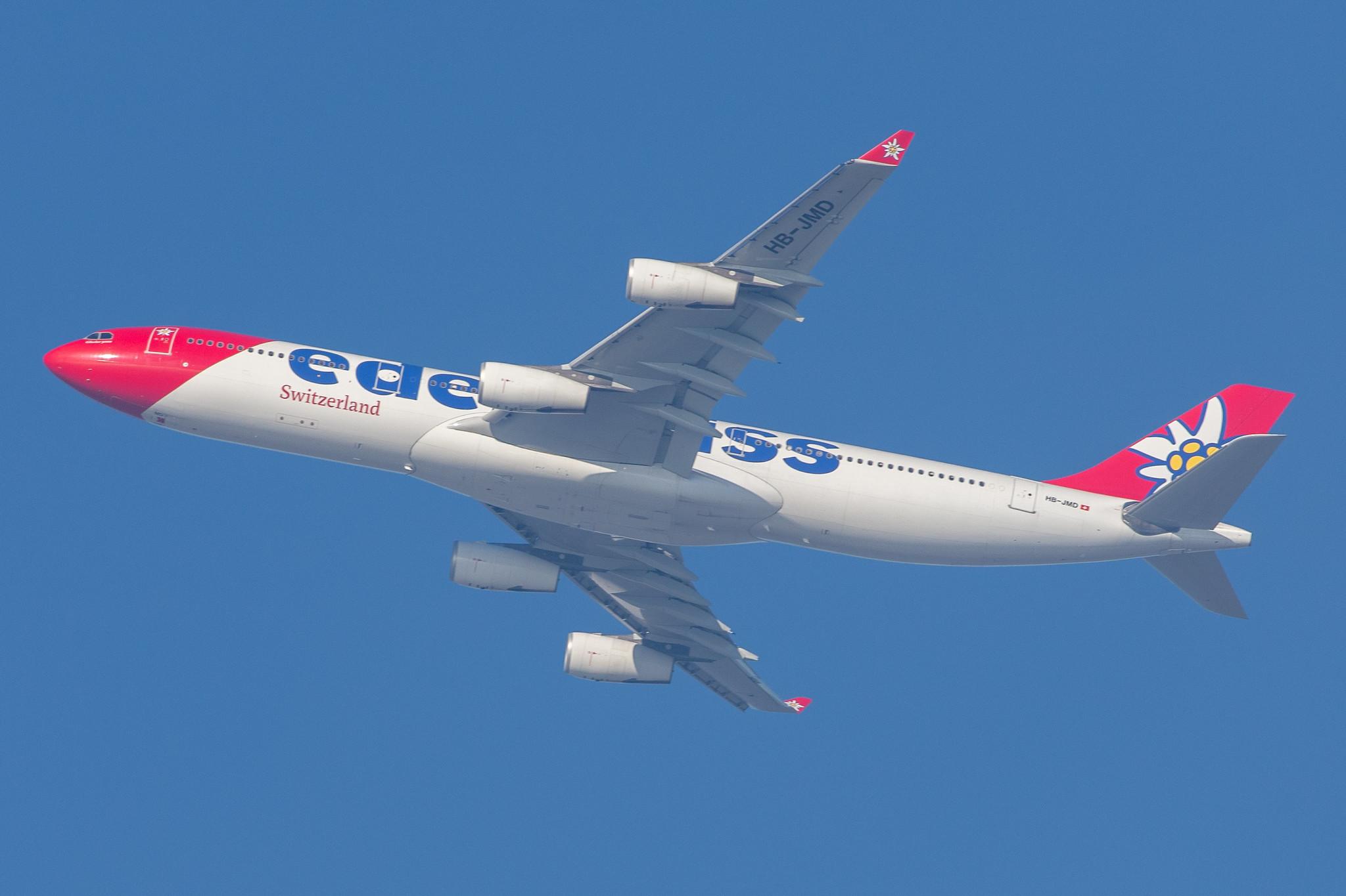 Flughafen Zürich: Edelweiss Air (WK / EDW) |  Airbus A340-313 A343 | HB-JMD | MSN 556