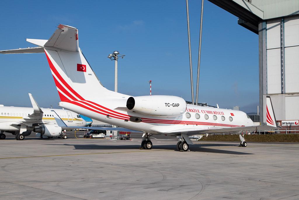 Flughafen Zürich: Turkish Government (/ TRK) | Operator: Turkuaz Airlines |  Gulfstream G450 GLF4 | TC-GAP | MSN 4240