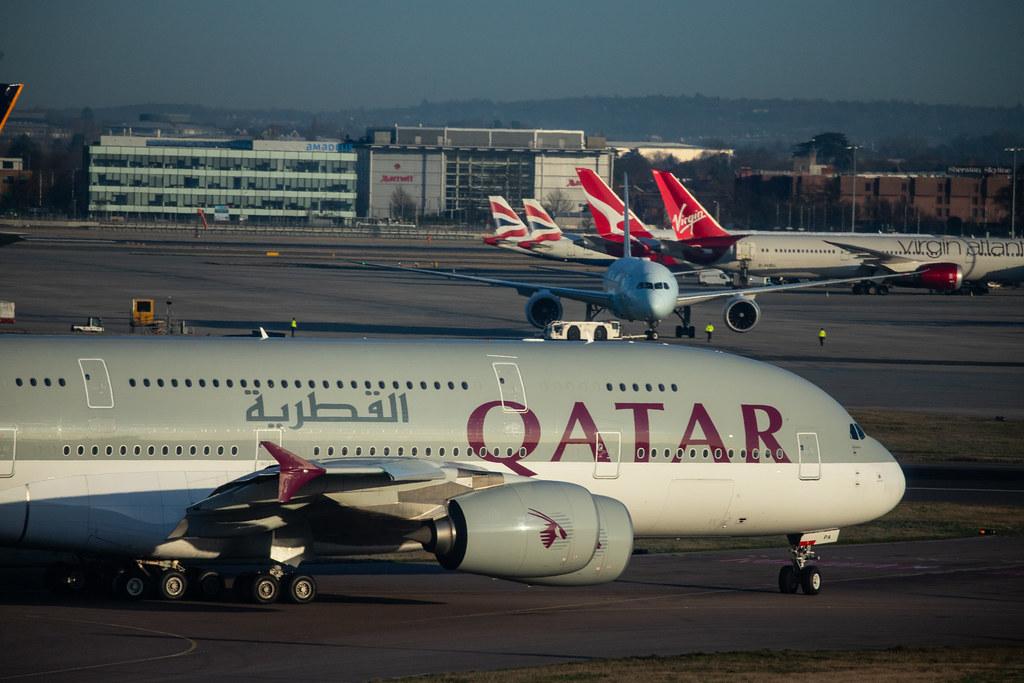 London Heathrow Airport: Qatar Airways (QR / QTR) |  Airbus A380-861 A388 | A7-APA | MSN 137