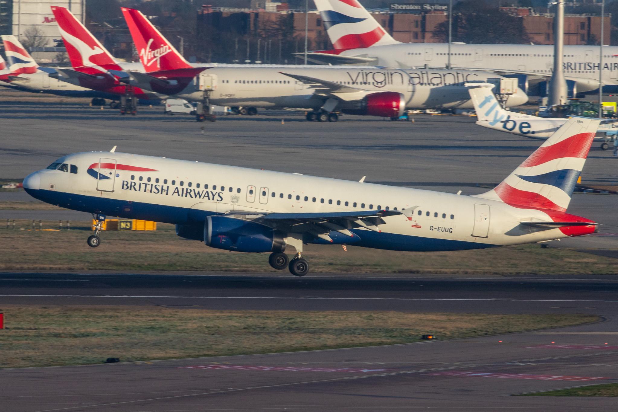 London Heathrow Airport: British Airways (BA / BAW) |  Airbus A320-232 A320 | G-EUUG | MSN 1812