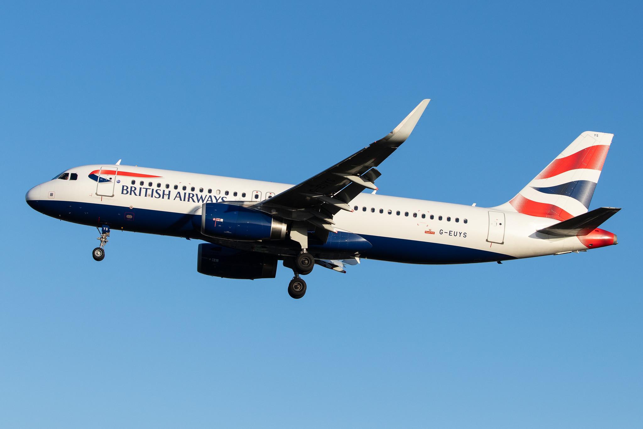 London Heathrow Airport: British Airways (BA / BAW) |  Airbus A320-232 A320 | G-EUYS | MSN 5948