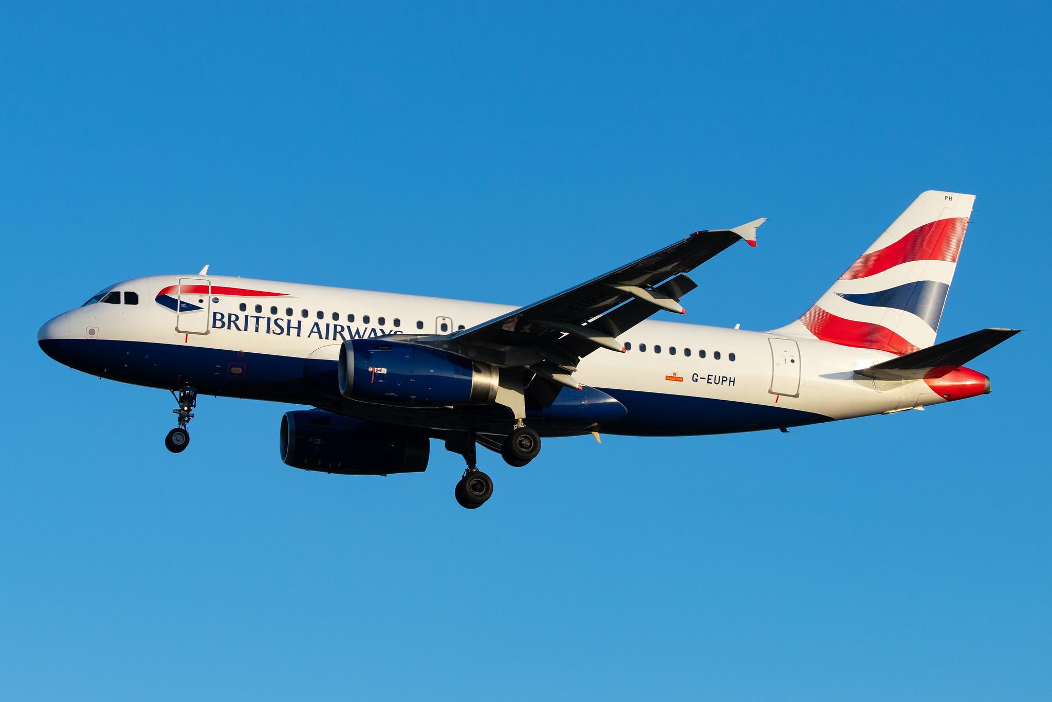 London Heathrow Airport: British Airways (BA / BAW) |  Airbus A319-131 A319 | G-EUPH | MSN 1225