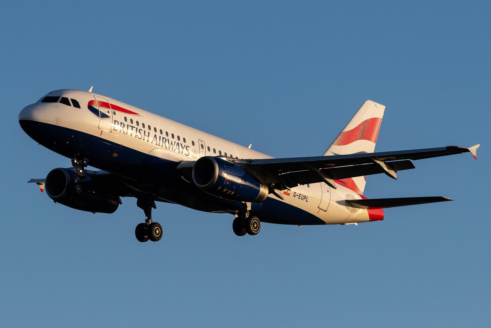 London Heathrow Airport: British Airways (BA / BAW) |  Airbus A319-131 A319 | G-EUPL | MSN 1239