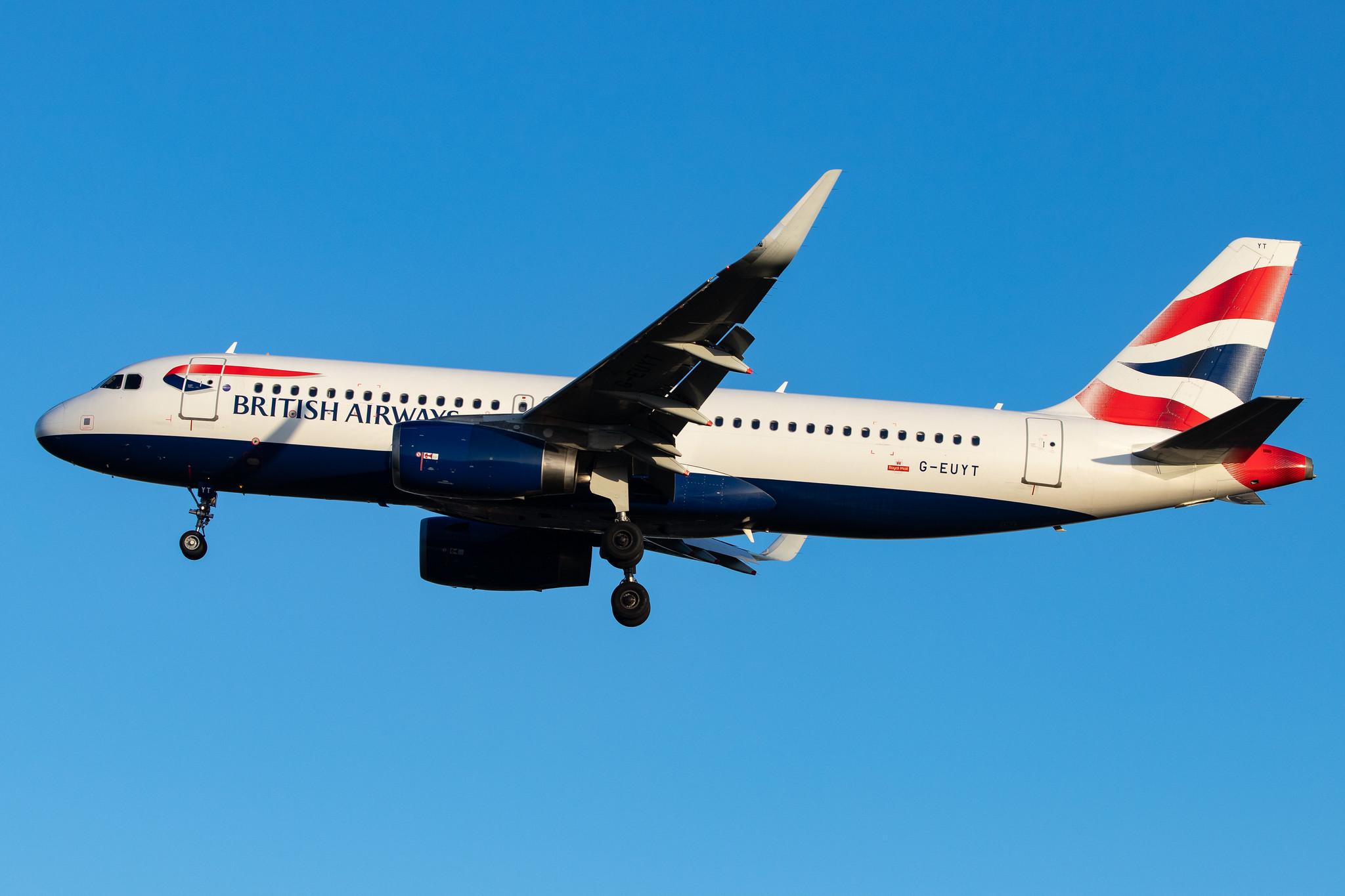 London Heathrow Airport: British Airways (BA / BAW) |  Airbus A320-232 A320 | G-EUYT | MSN 5985
