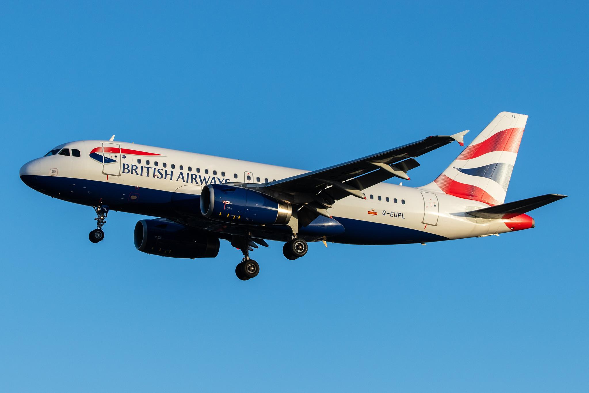 London Heathrow Airport: British Airways (BA / BAW) |  Airbus A319-131 A319 | G-EUPL | MSN 1239