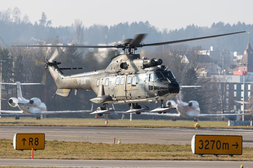 Flughafen Zürich: Swiss Air Force |  Eurocopter AS-532UL Cougar AS32 | T-318 | MSN 2340
