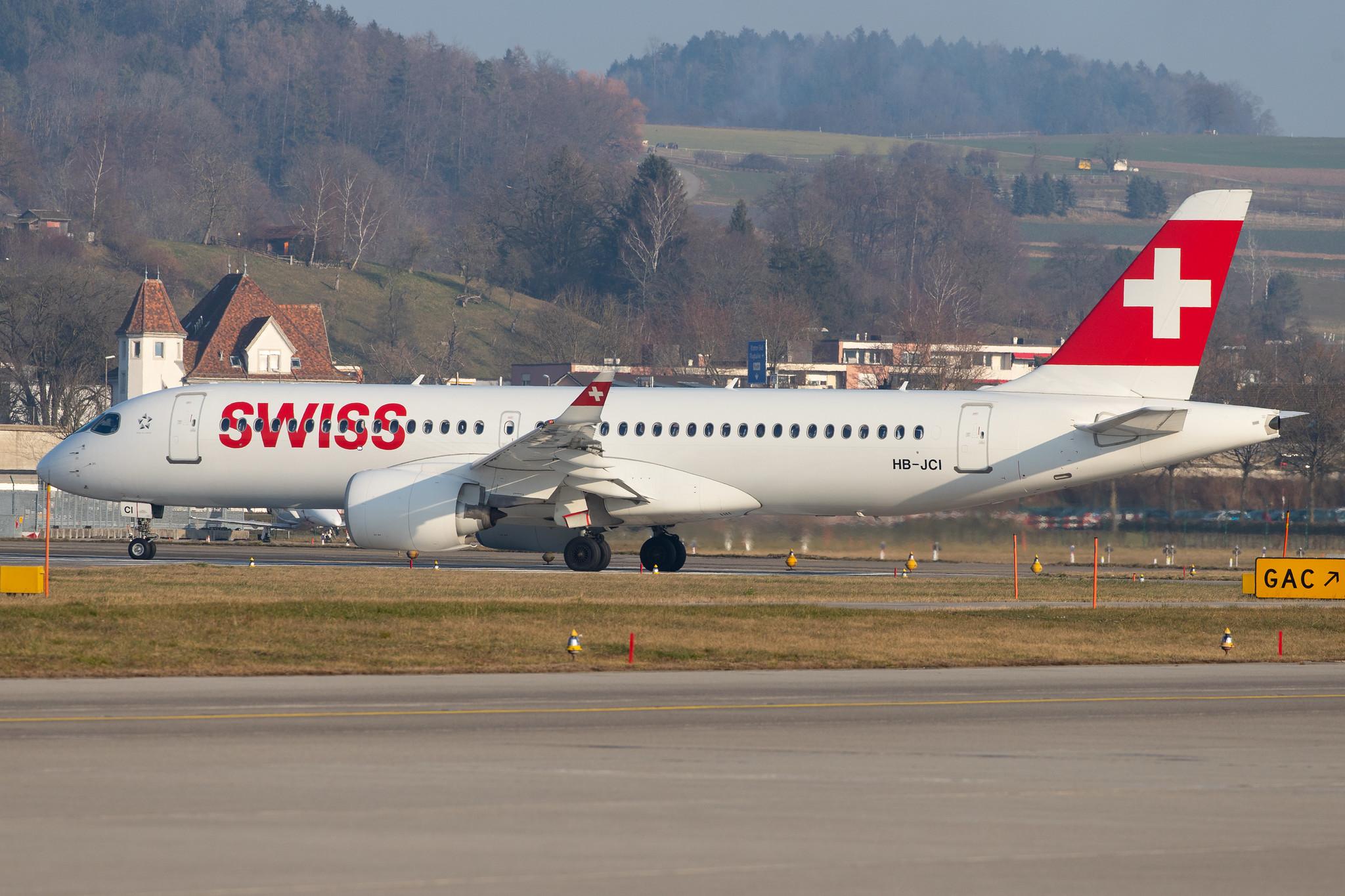 Flughafen Zürich: Swiss (LX / SWR) |  Airbus A220-300 BCS3 | HB-JCI | MSN 55023
