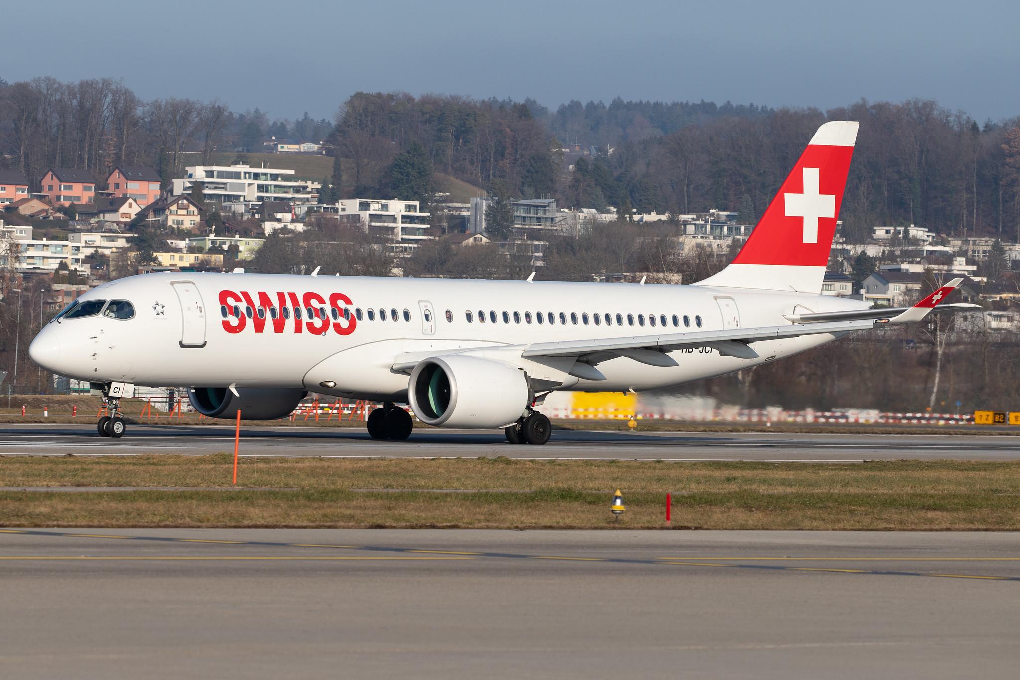 Flughafen Zürich: Swiss (LX / SWR) |  Airbus A220-300 BCS3 | HB-JCI | MSN 55023