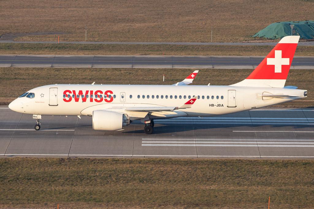 Flughafen Zürich: Swiss (LX / SWR) |  Airbus A220-100 BCS1 | HB-JBA | MSN 50010