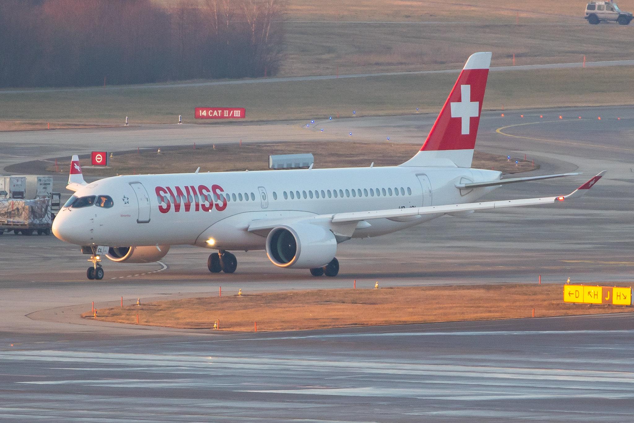 Flughafen Zürich: Swiss (LX / SWR) |  Airbus A220-300 BCS3 | HB-JCL | MSN 55029