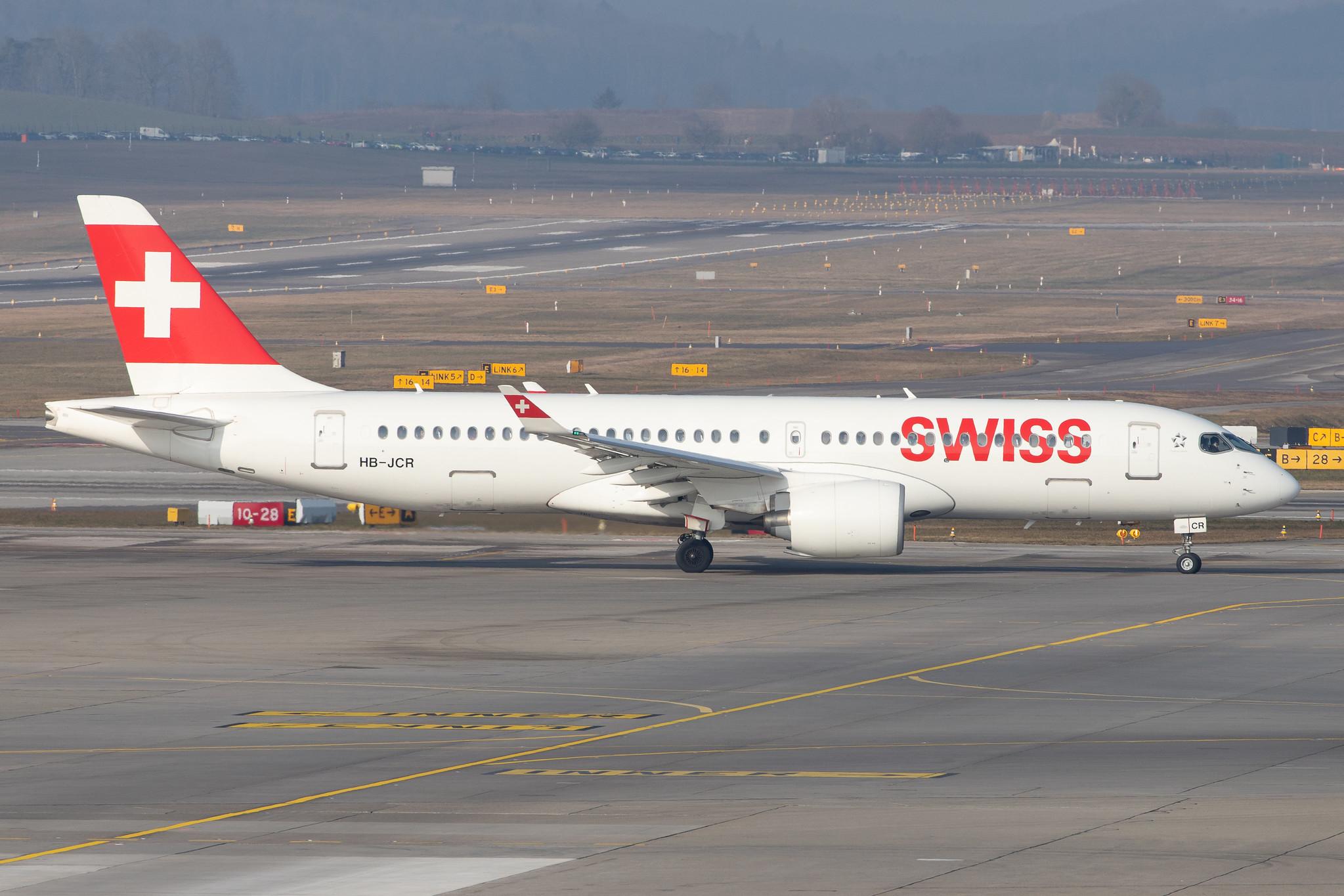 Flughafen Zürich: Swiss (LX / SWR) |  Airbus A220-300 BCS3 | HB-JCR | MSN 55044