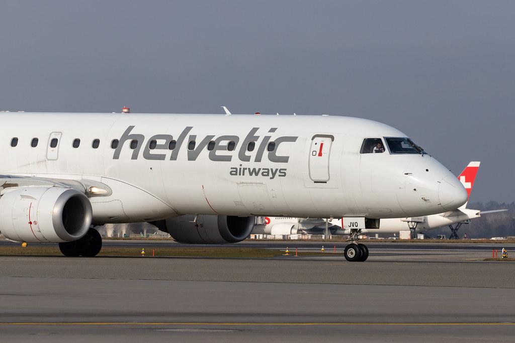 Flughafen Zürich: Helvetic Airways (2L / OAW) |  Embraer E190LR E190 | HB-JVQ | MSN 19000420