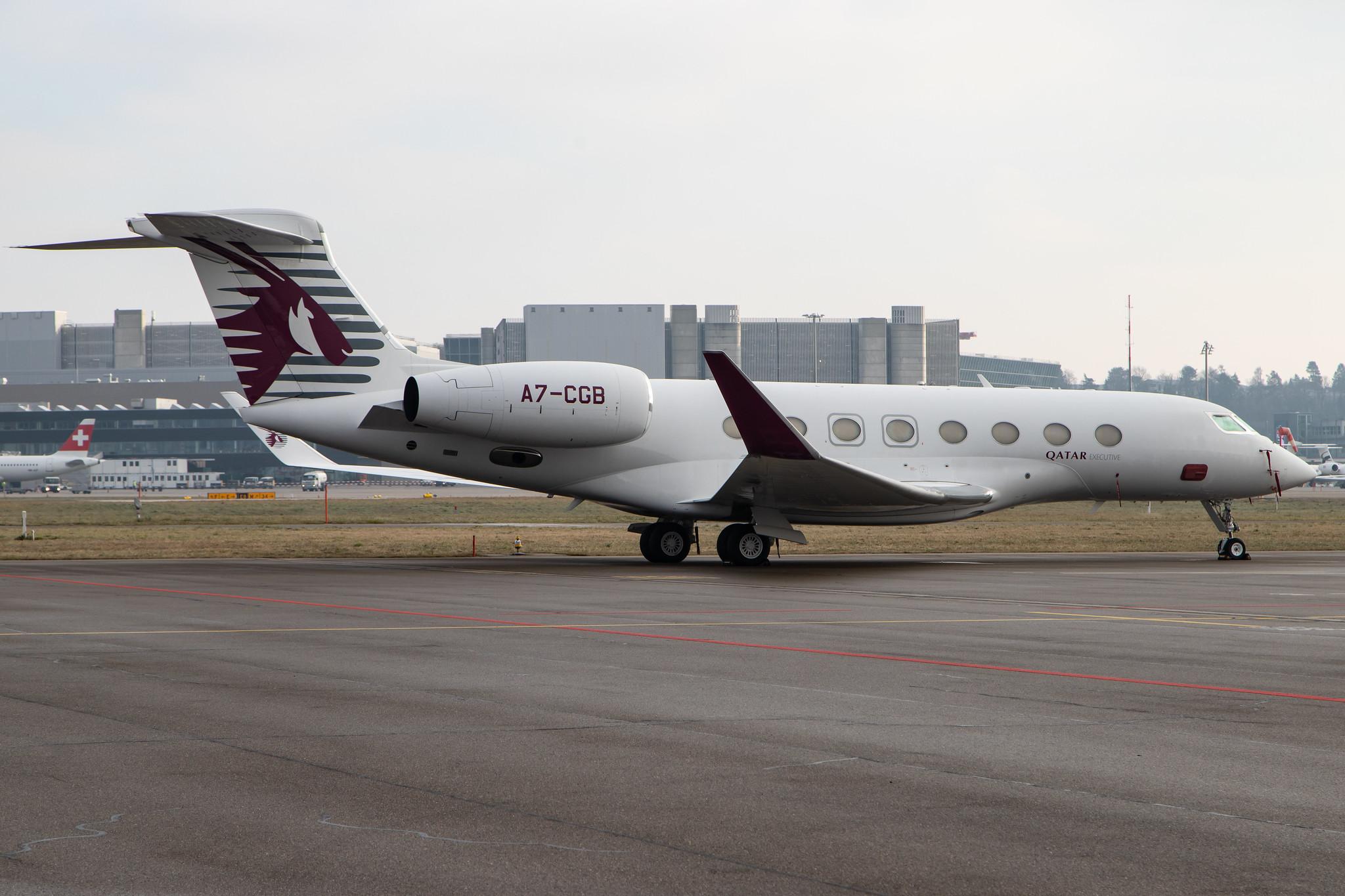Flughafen Zürich: Qatar Executive |  Gulfstream G650ER GLF6 | A7-CGB | MSN 6167