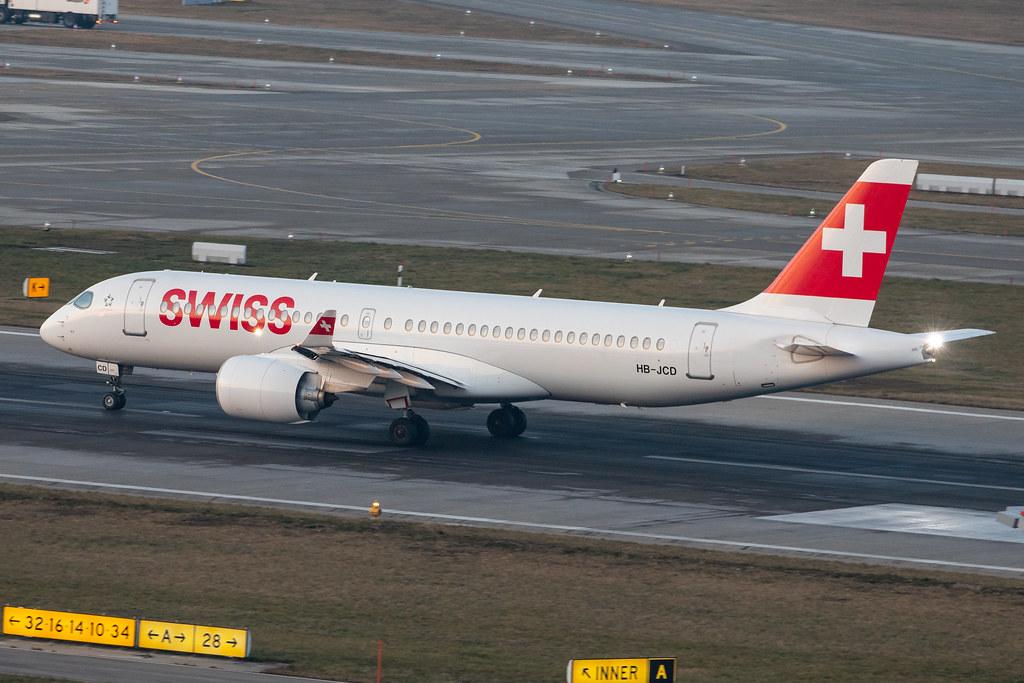 Flughafen Zürich: Swiss (LX / SWR) |  Airbus A220-300 BCS3 | HB-JCD | MSN 55013