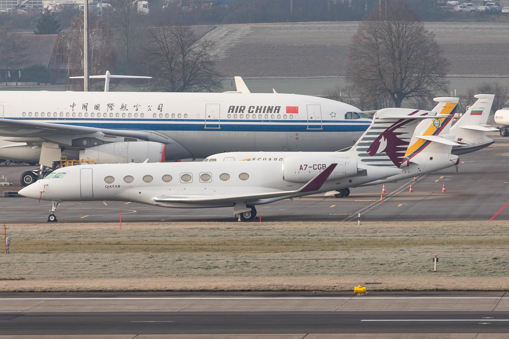 Flughafen Zürich: Qatar Executive |  Gulfstream G650ER GLF6 | A7-CGB | MSN 6167