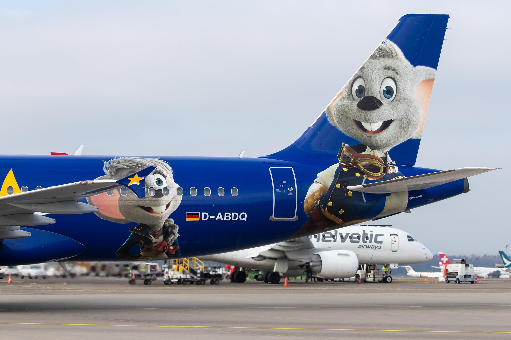 Flughafen Zürich: Eurowings (EW / EWG) |  Livery: Europa Park Livery |  Airbus A320-214 A320 | D-ABDQ | MSN 3121