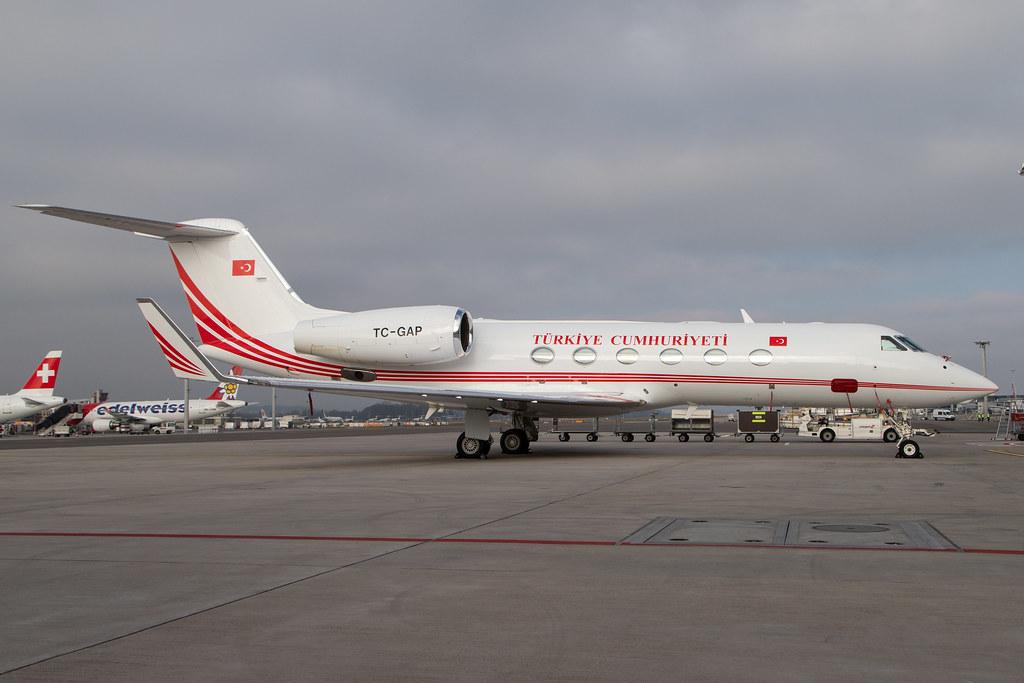 Flughafen Zürich: Turkish Government (/ TRK) | Operator: Turkuaz Airlines |  Gulfstream G450 GLF4 | TC-GAP | MSN 4240