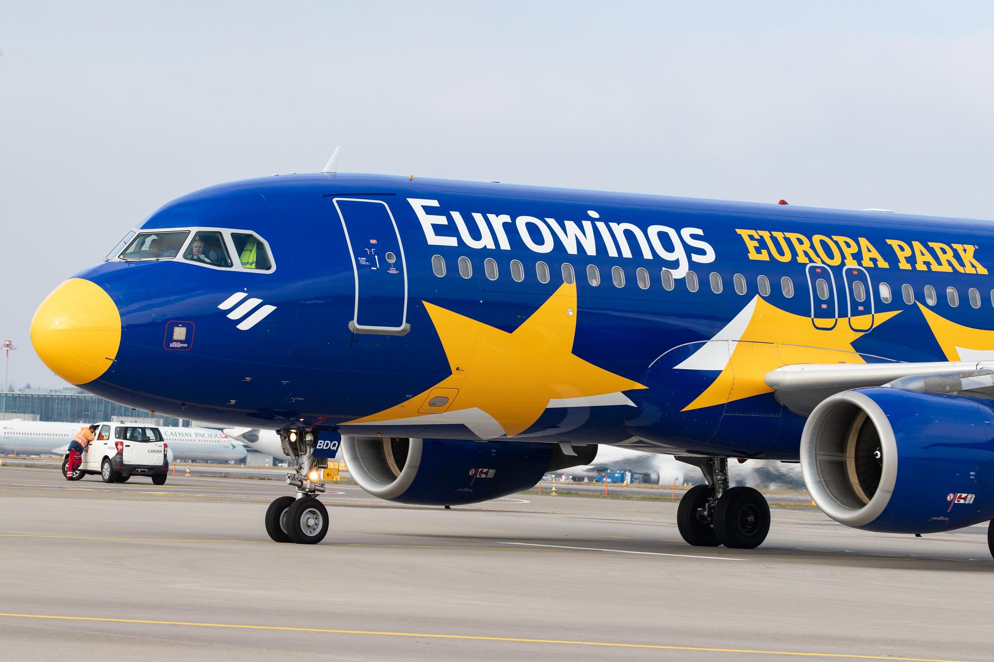 Flughafen Zürich: Eurowings (EW / EWG) |  Livery: Europa Park Livery |  Airbus A320-214 A320 | D-ABDQ | MSN 3121
