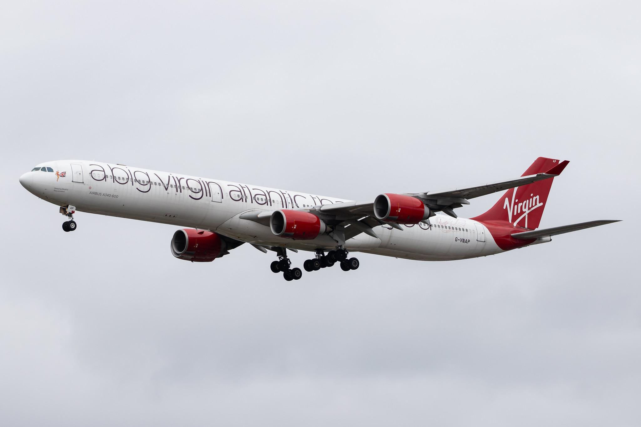 London Heathrow Airport: Virgin Atlantic (VS / VIR) |  Airbus A340-642 A346 | G-VNAP | MSN 0622