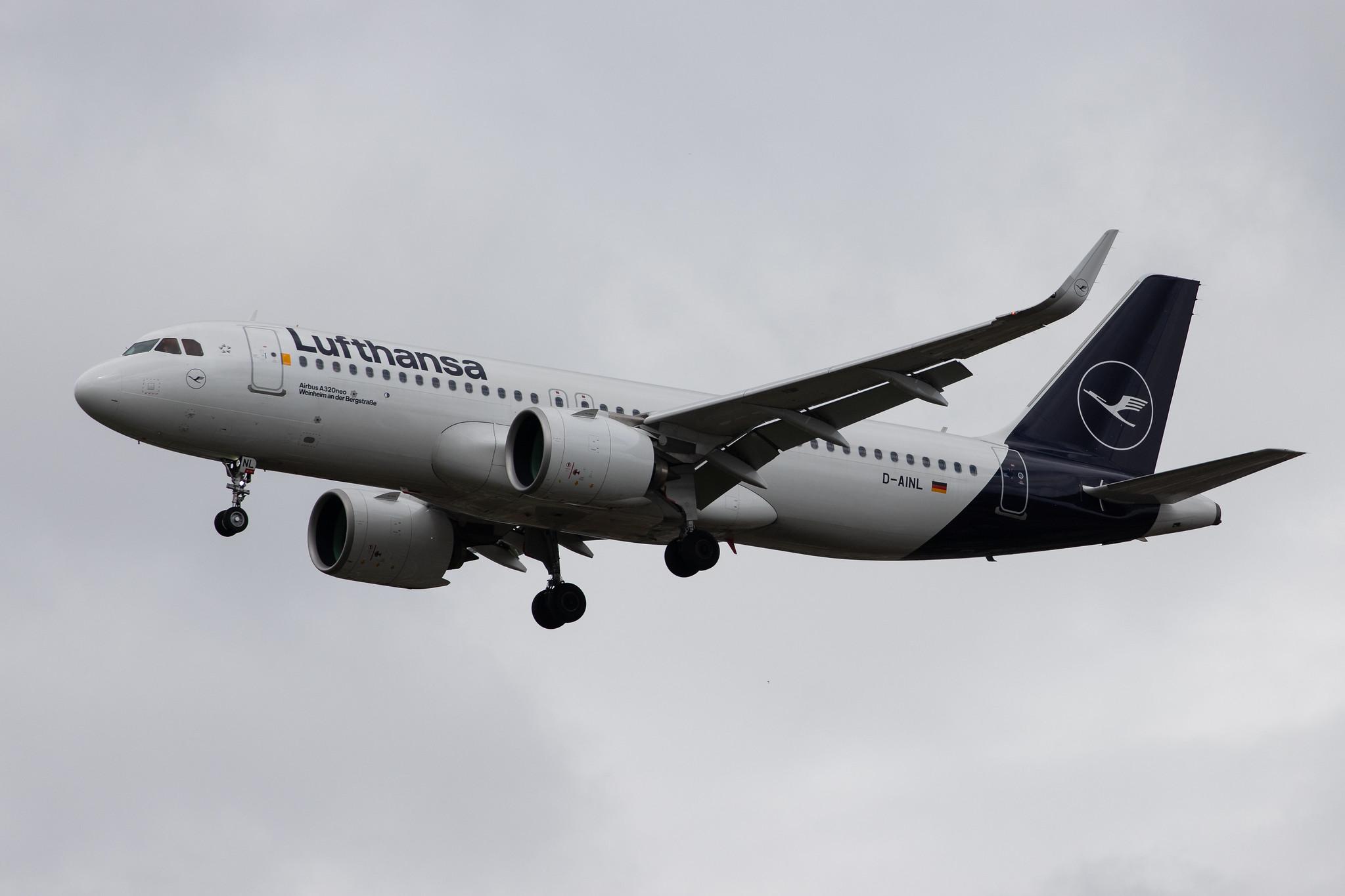 London Heathrow Airport: Lufthansa (LH / DLH) |  Airbus A320-271N A20N | D-AINL | MSN 8383