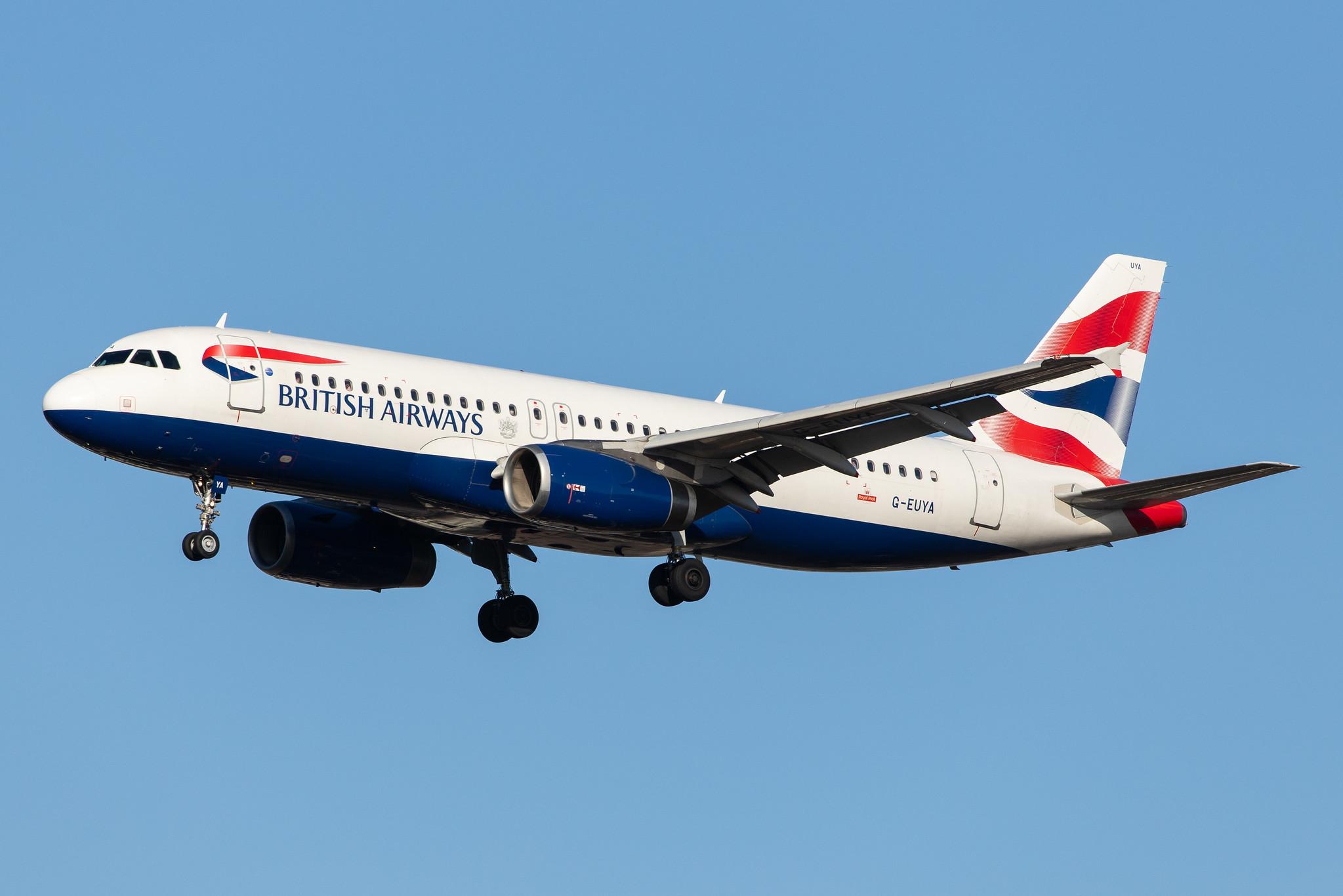 London Heathrow Airport: British Airways (BA / BAW) |  Airbus A320-232 A320 | G-EUYA | MSN 3697