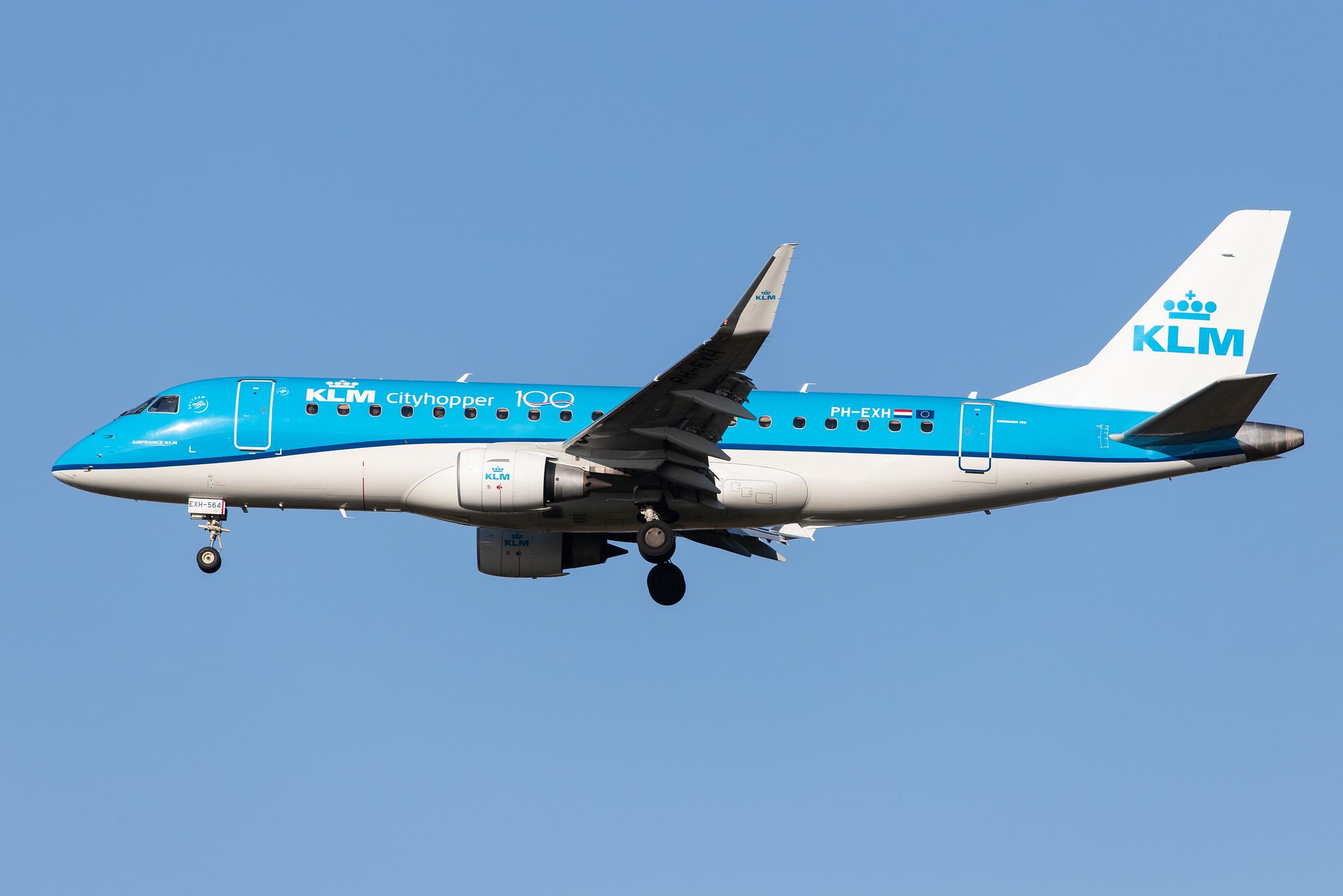 London Heathrow Airport: KLM (KL / KLM) | Operator: KLM Cityhopper |  Embraer E175STD E75S | PH-EXH | MSN 17000564