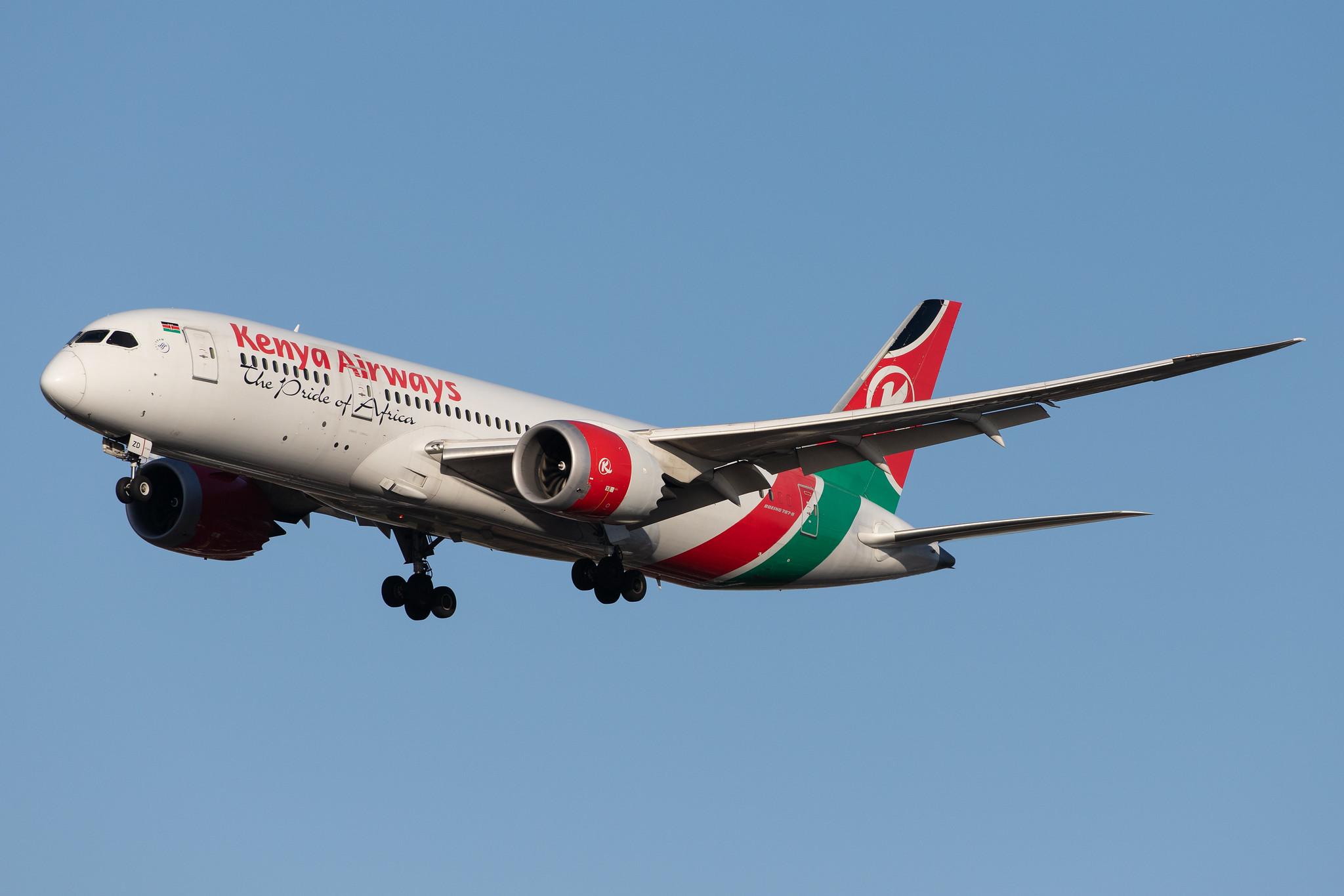 London Heathrow Airport: Kenya Airways (KQ / KQA) |  Boeing 787-8 Dreamliner B788 | 5Y-KZD | MSN 36041