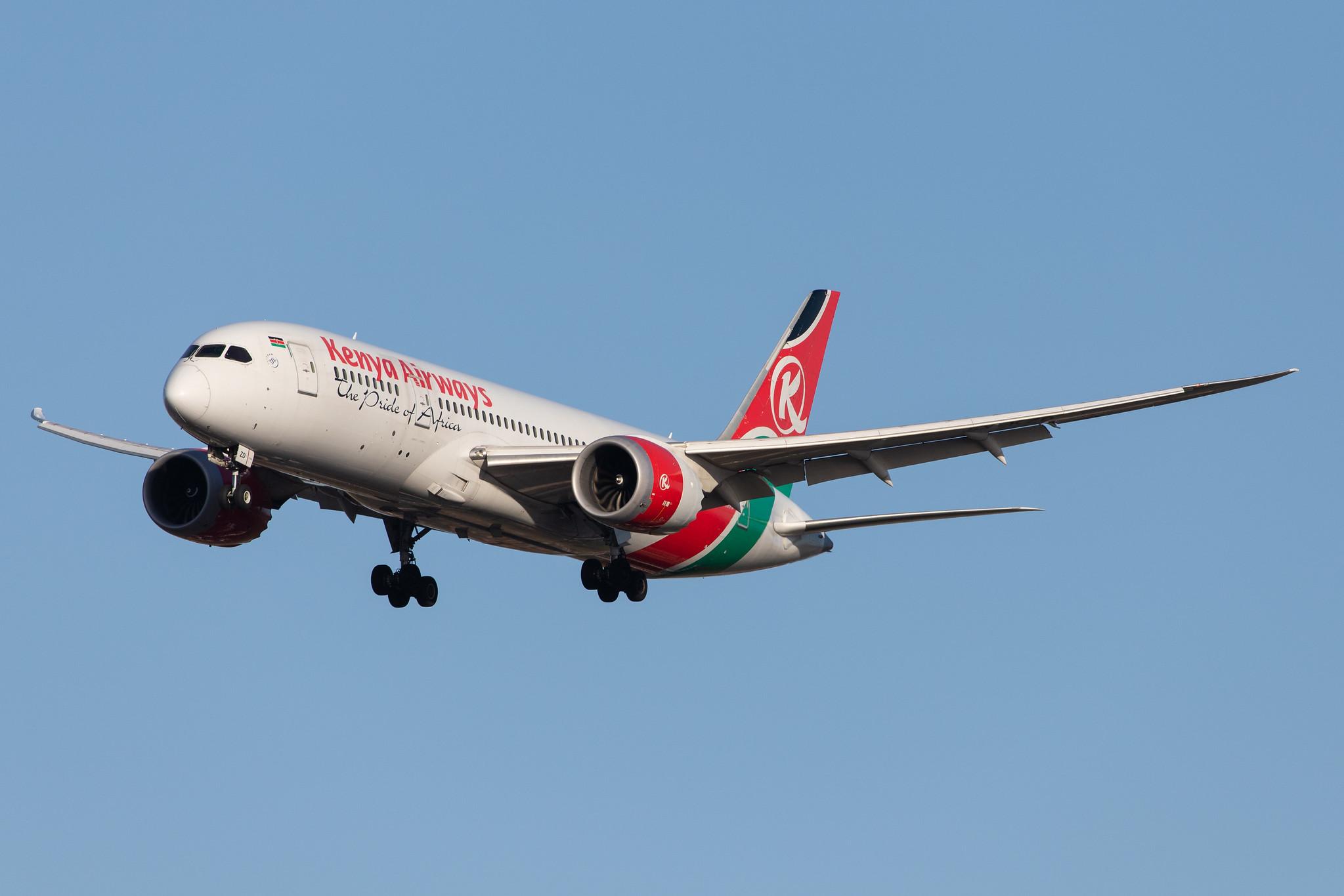 London Heathrow Airport: Kenya Airways (KQ / KQA) |  Boeing 787-8 Dreamliner B788 | 5Y-KZD | MSN 36041