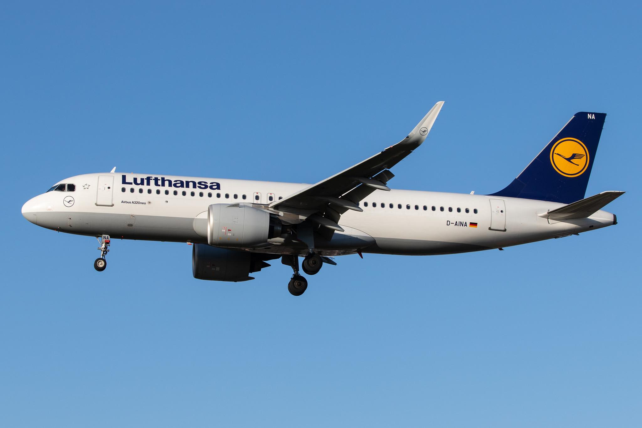 London Heathrow Airport: Lufthansa (LH / DLH) |  Airbus A320-271N A20N | D-AINA | MSN 6801