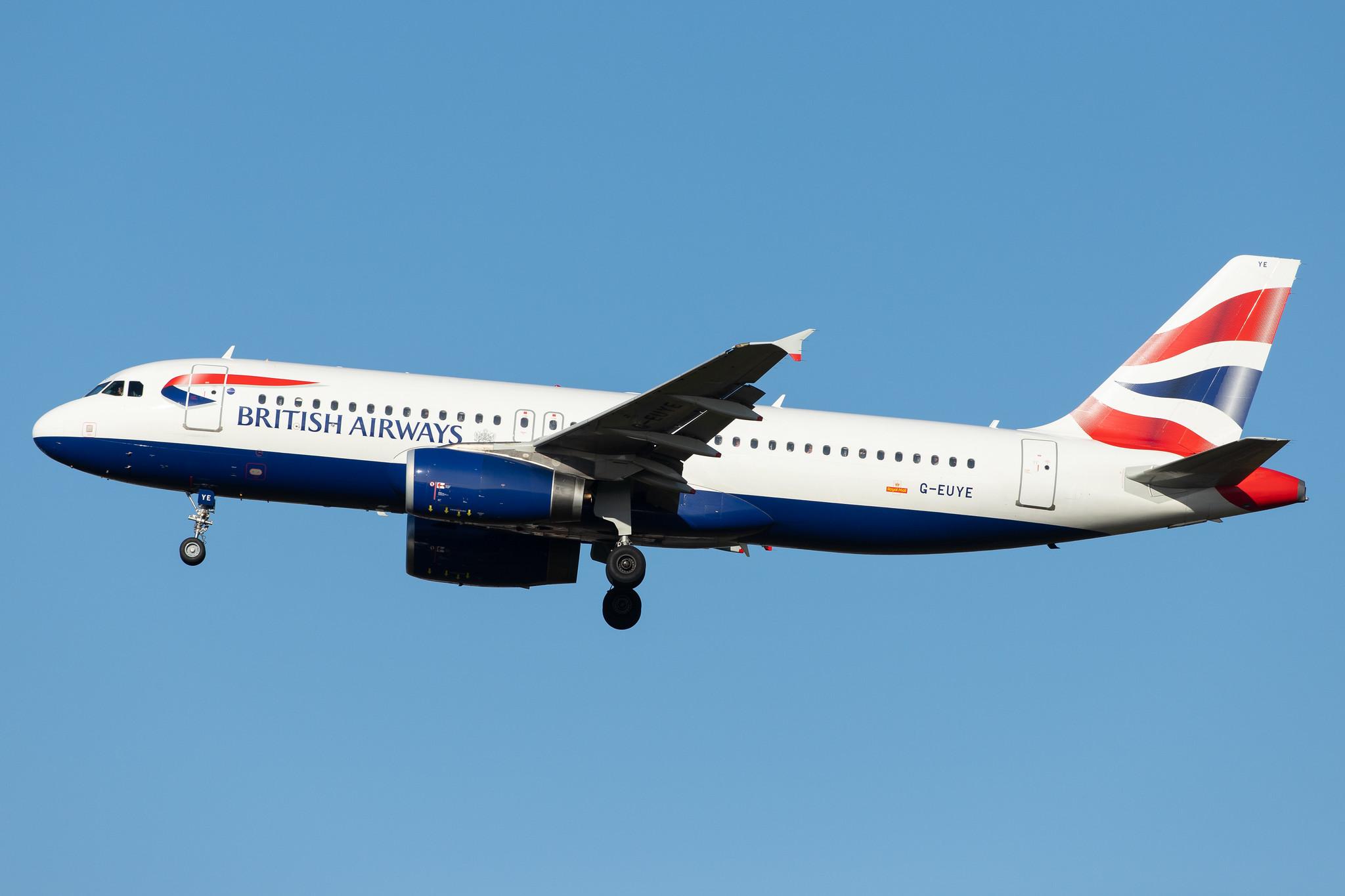 London Heathrow Airport: British Airways (BA / BAW) |  Airbus A320-232 A320 | G-EUYE | MSN 3912