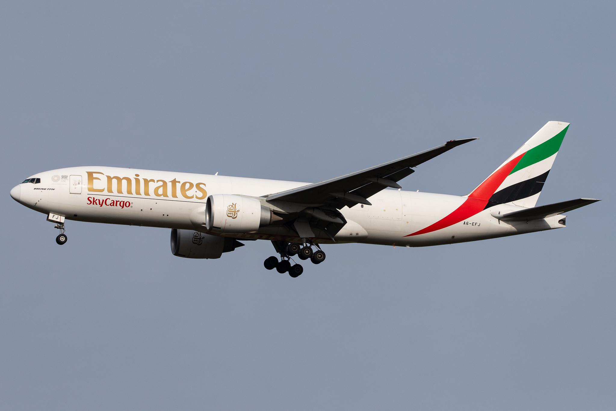 London Heathrow Airport: Emirates SkyCargo (EK / UAE) | Operator: Emirates |  Boeing 777-F1H B77L | A6-EFJ | MSN 35610
