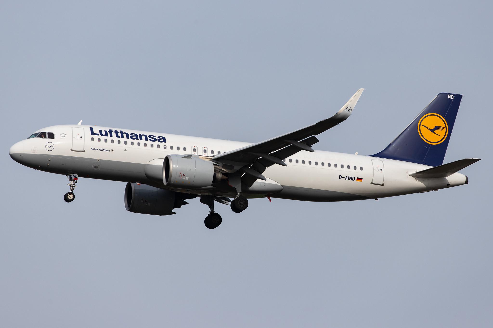 London Heathrow Airport: Lufthansa (LH / DLH) |  Airbus A320-271N A20N | D-AIND | MSN 7078