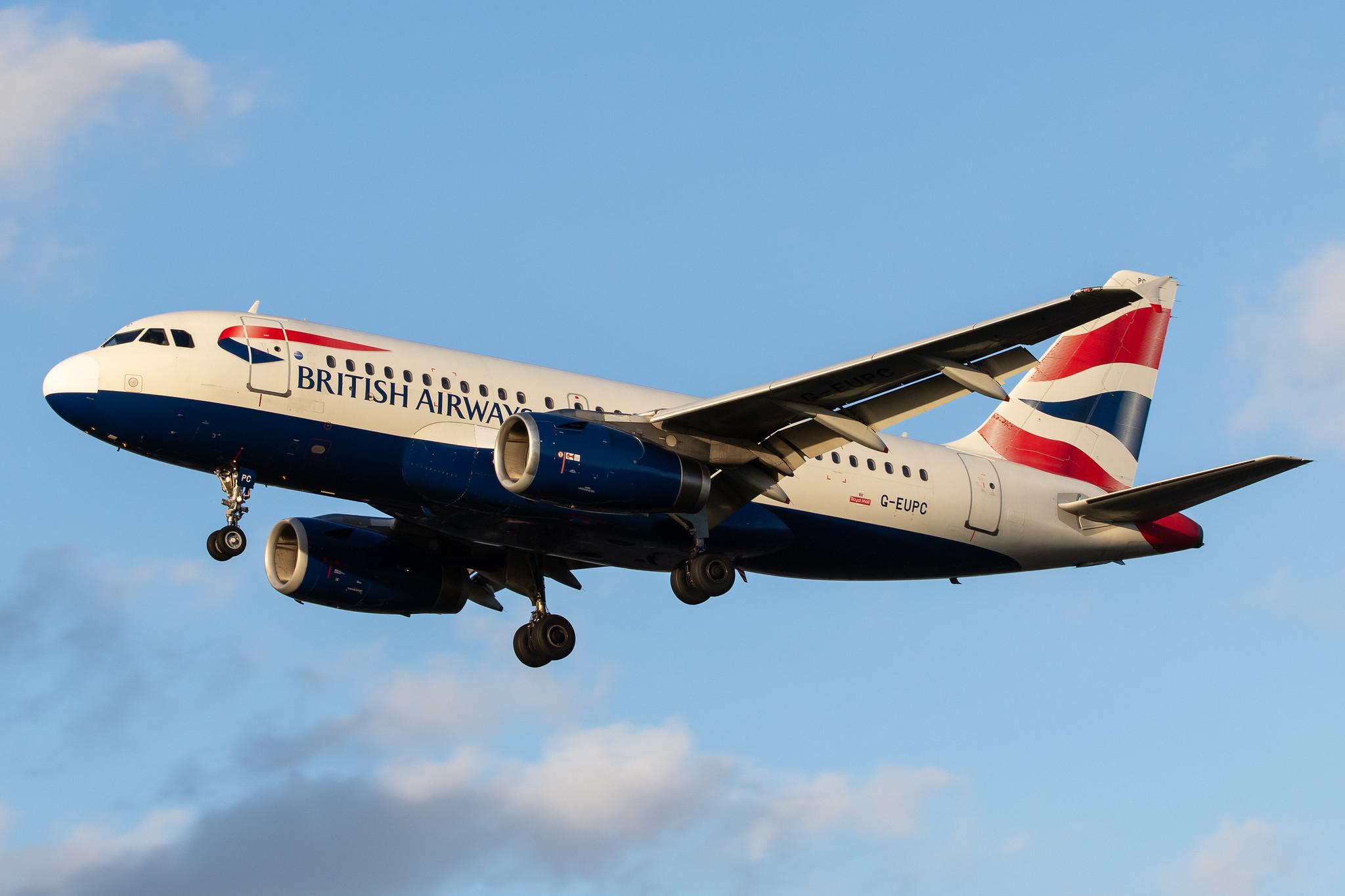 London Heathrow Airport: British Airways (BA / BAW) |  Airbus A319-131 A319 | G-EUPC | MSN 1118