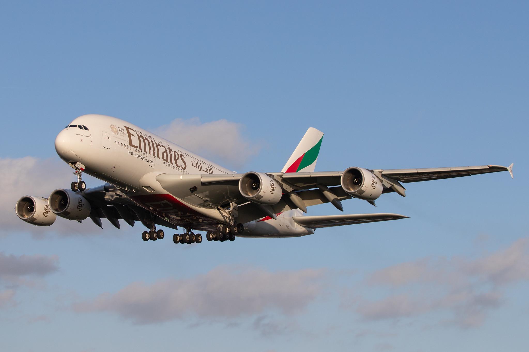 London Heathrow Airport: Emirates (EK / UAE) |  Airbus A380-842 A388 | A6-EUM | MSN 225