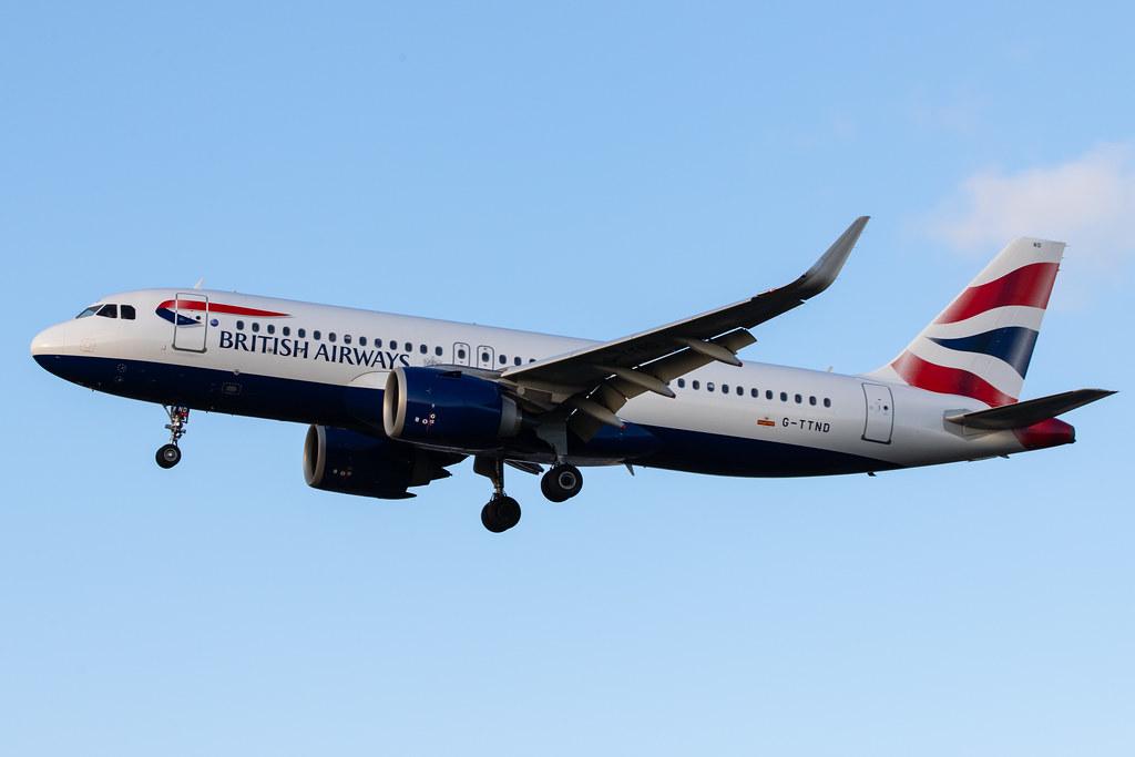 London Heathrow Airport: British Airways (BA / BAW) |  Airbus A320-251N A20N | G-TTND | MSN 8308