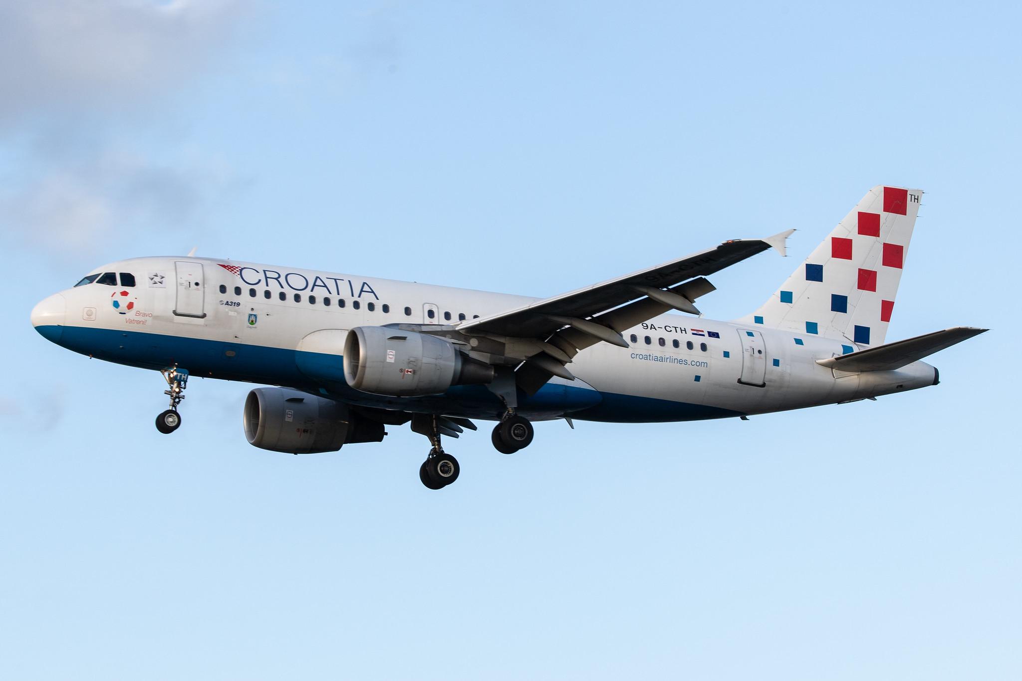 London Heathrow Airport: Croatia Airlines (OU / CTN) |  Airbus A319-112 A319 | 9A-CTH | MSN 0833