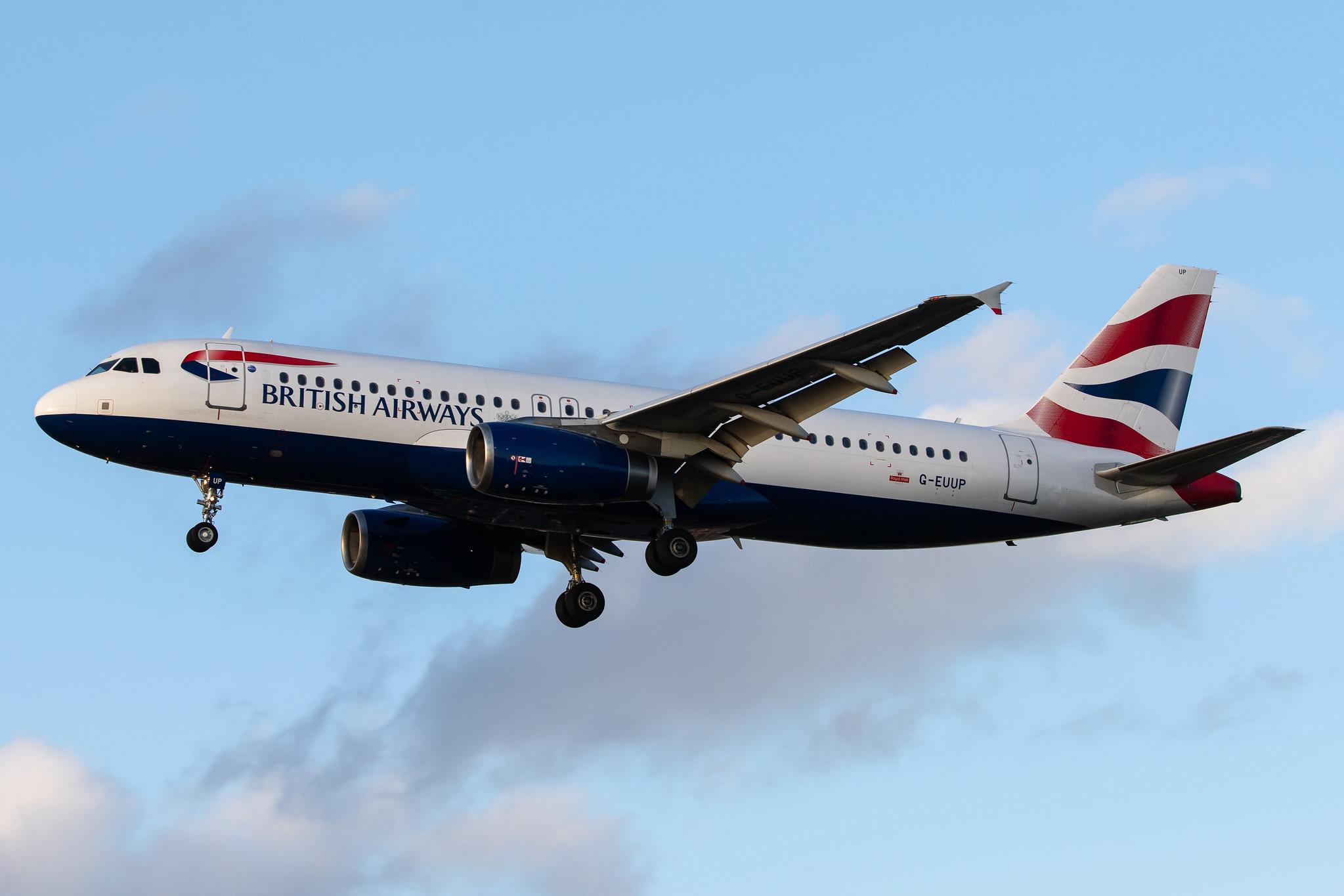 London Heathrow Airport: British Airways (BA / BAW) |  Airbus A320-232 A320 | G-EUUP | MSN 2038
