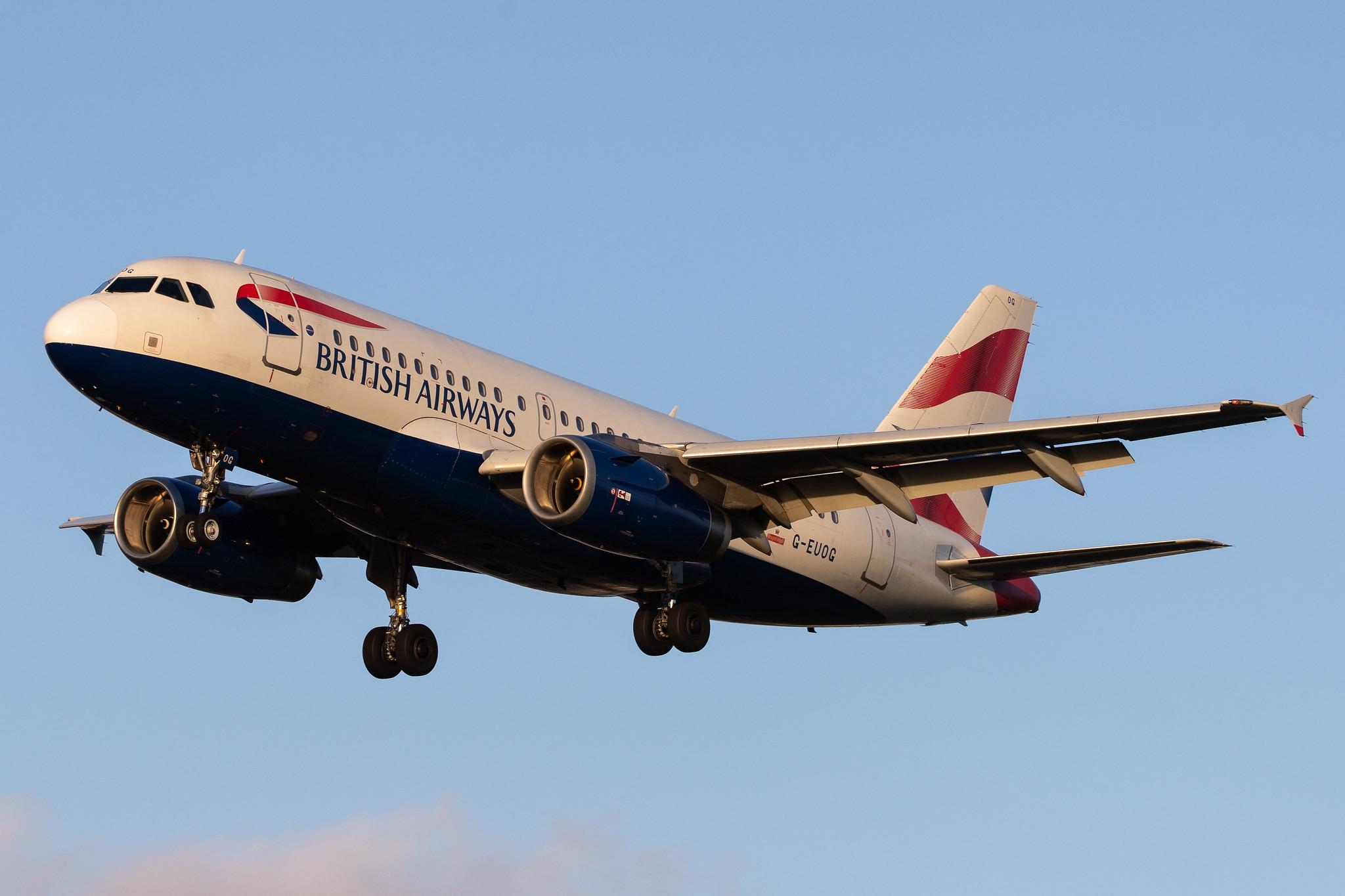 London Heathrow Airport: British Airways (BA / BAW) |  Airbus A319-131 A319 | G-EUOG | MSN 1594