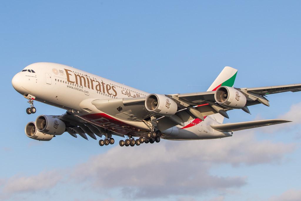 London Heathrow Airport: Emirates (EK / UAE) |  Airbus A380-842 A388 | A6-EUM | MSN 225