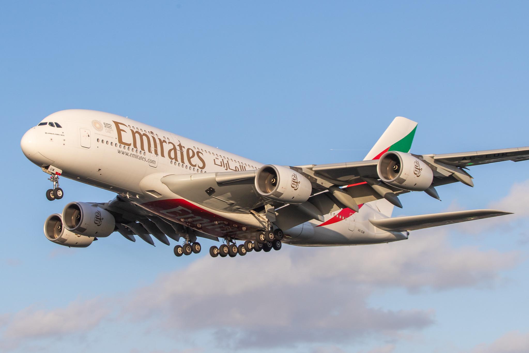 London Heathrow Airport: Emirates (EK / UAE) |  Airbus A380-842 A388 | A6-EUM | MSN 225