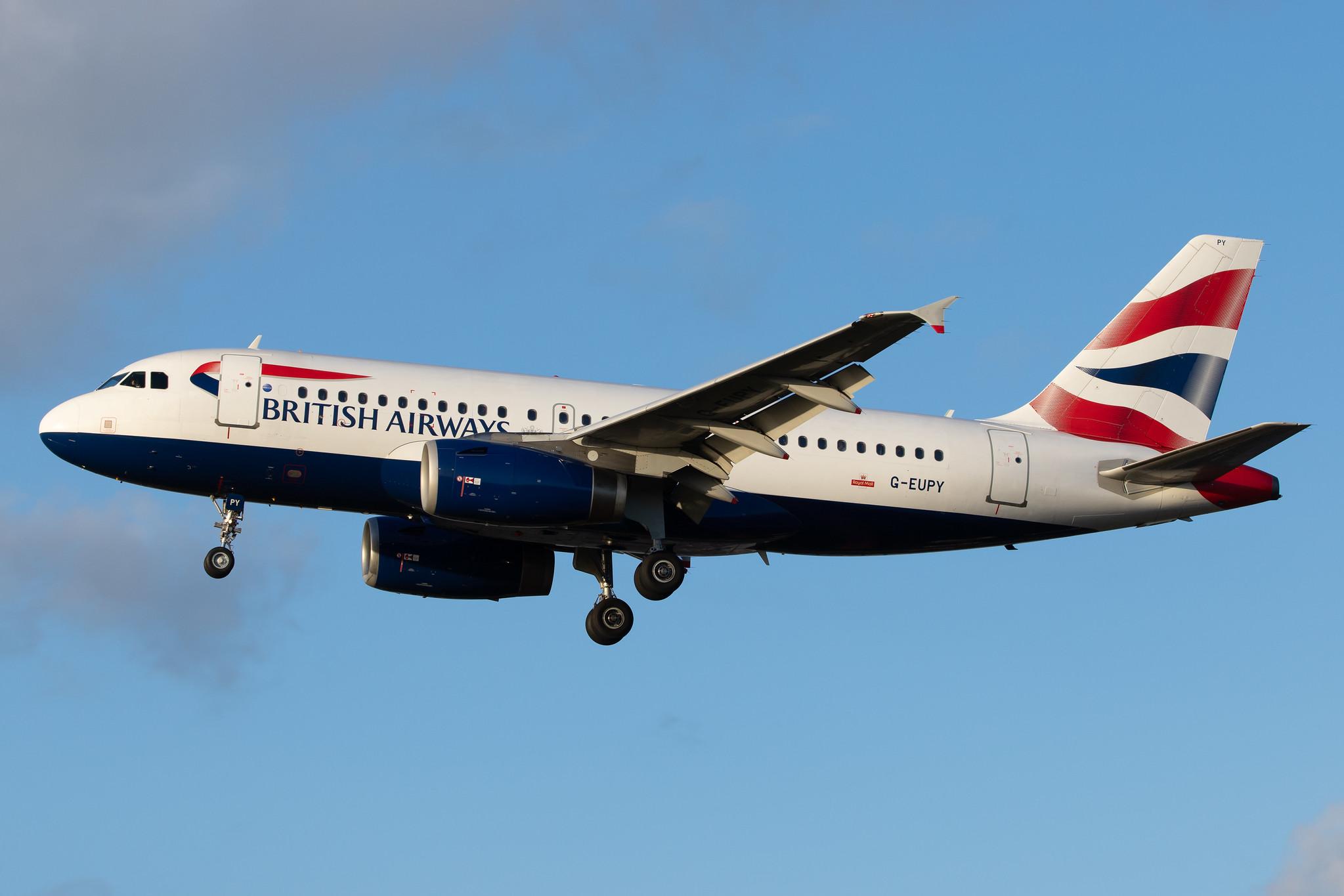 London Heathrow Airport: British Airways (BA / BAW) |  Airbus A319-131 A319 | G-EUPY | MSN 1466