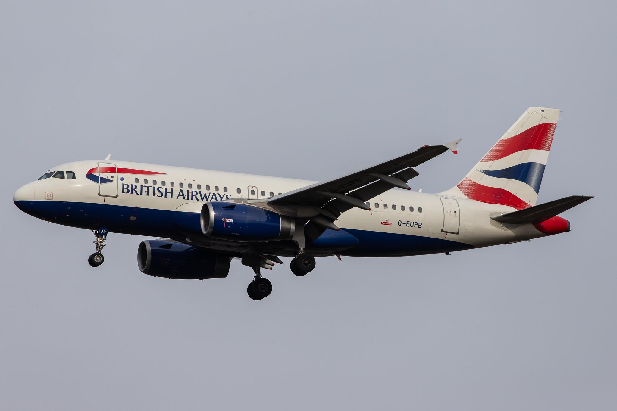 London Heathrow Airport: British Airways (BA / BAW) |  Airbus A319-131 A319 | G-EUPB | MSN 1115