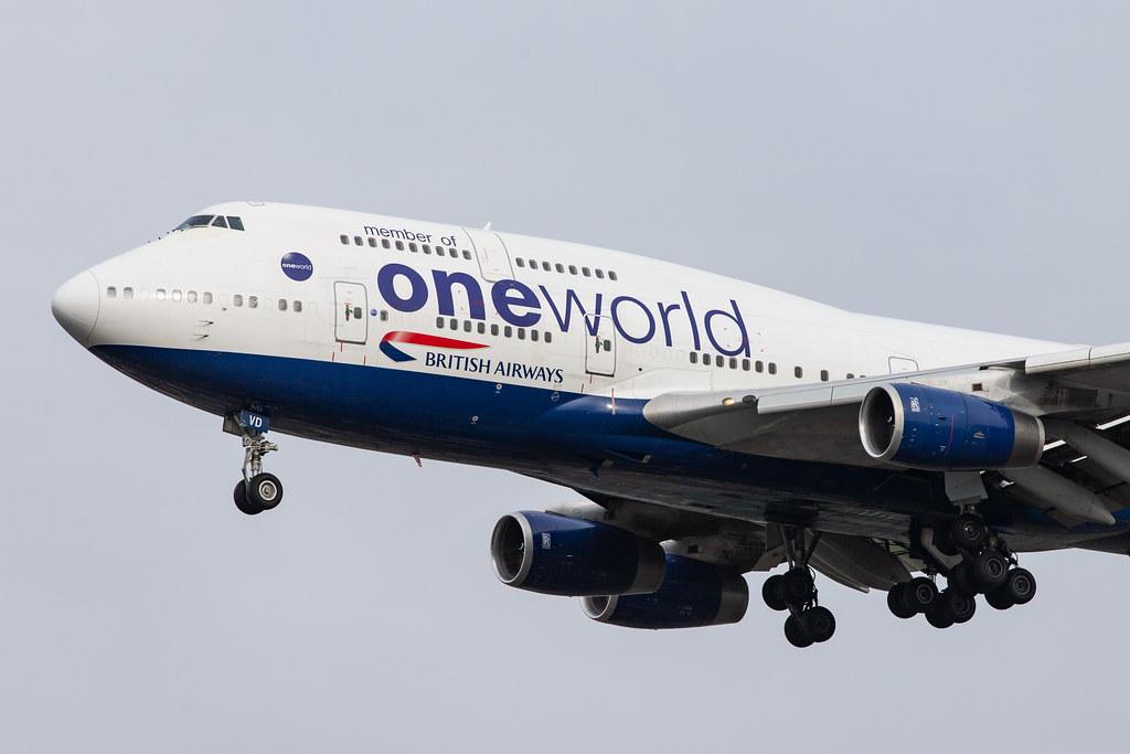 London Heathrow Airport: British Airways (BA / BAW) |  Livery: Oneworld Livery |  Boeing 747-436 B744 | G-CIVD | MSN 27349