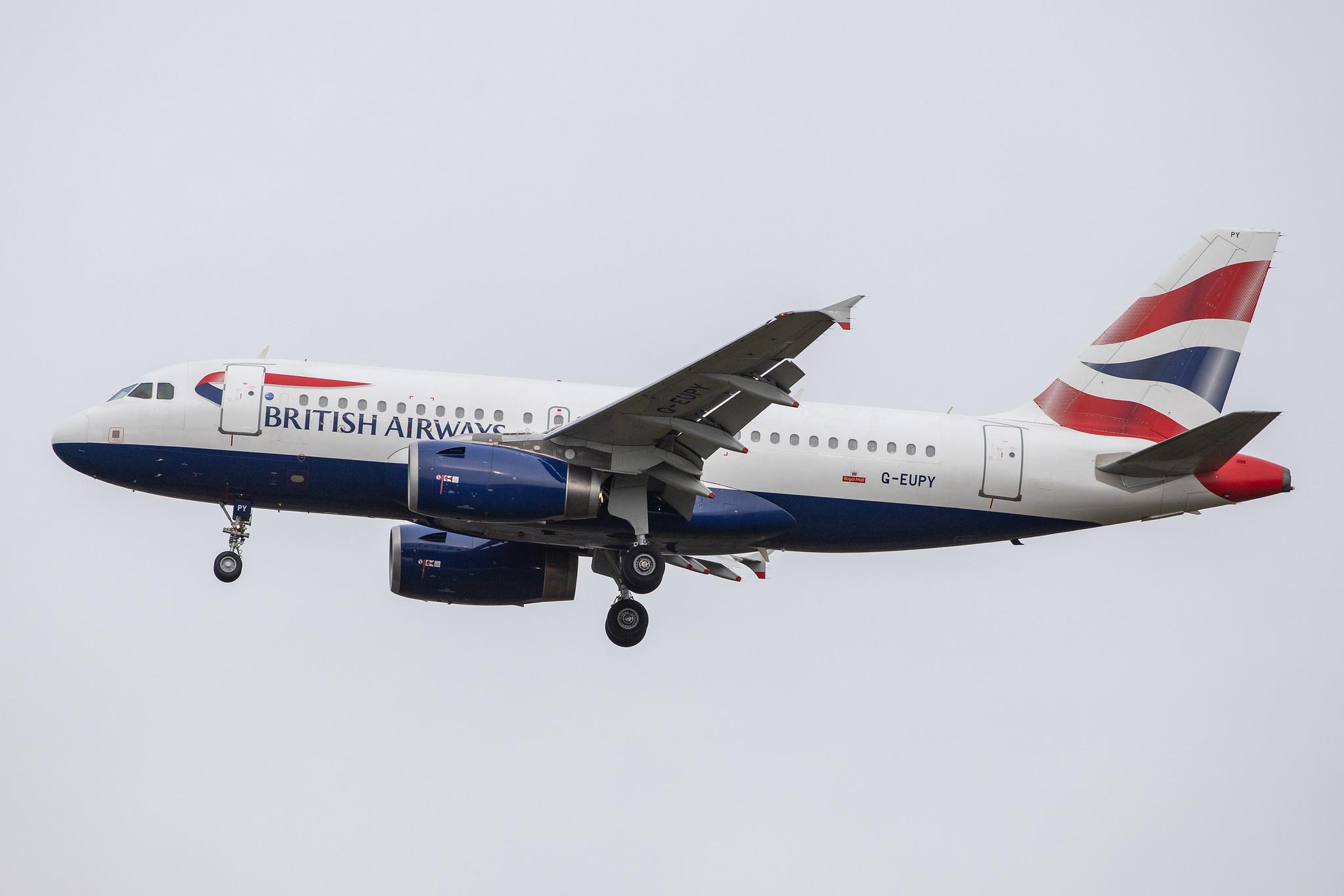 London Heathrow Airport: British Airways (BA / BAW) |  Airbus A319-131 A319 | G-EUPY | MSN 1466