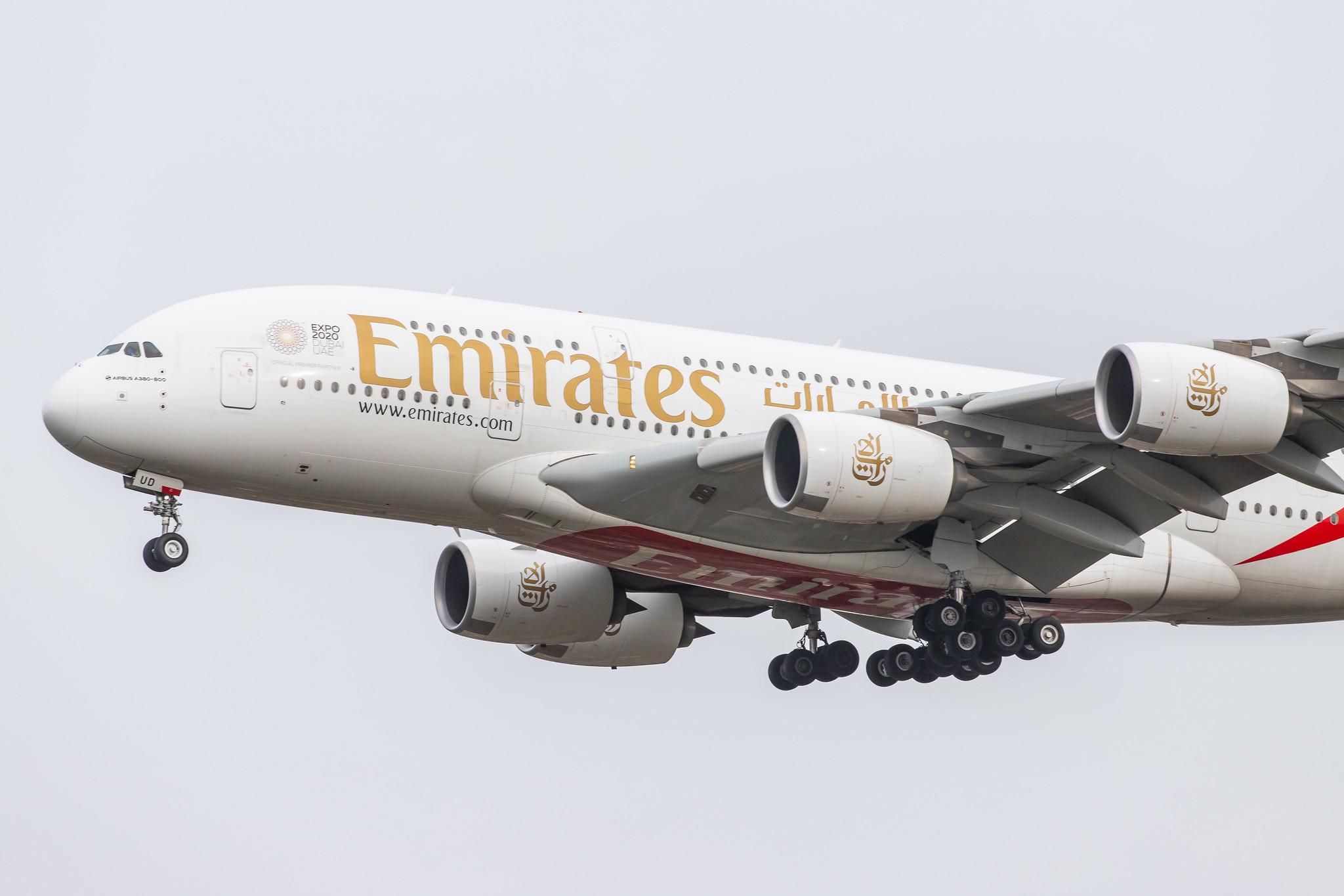 London Heathrow Airport: Emirates (EK / UAE) |  Airbus A380-861 A388 | A6-EUD | MSN 216