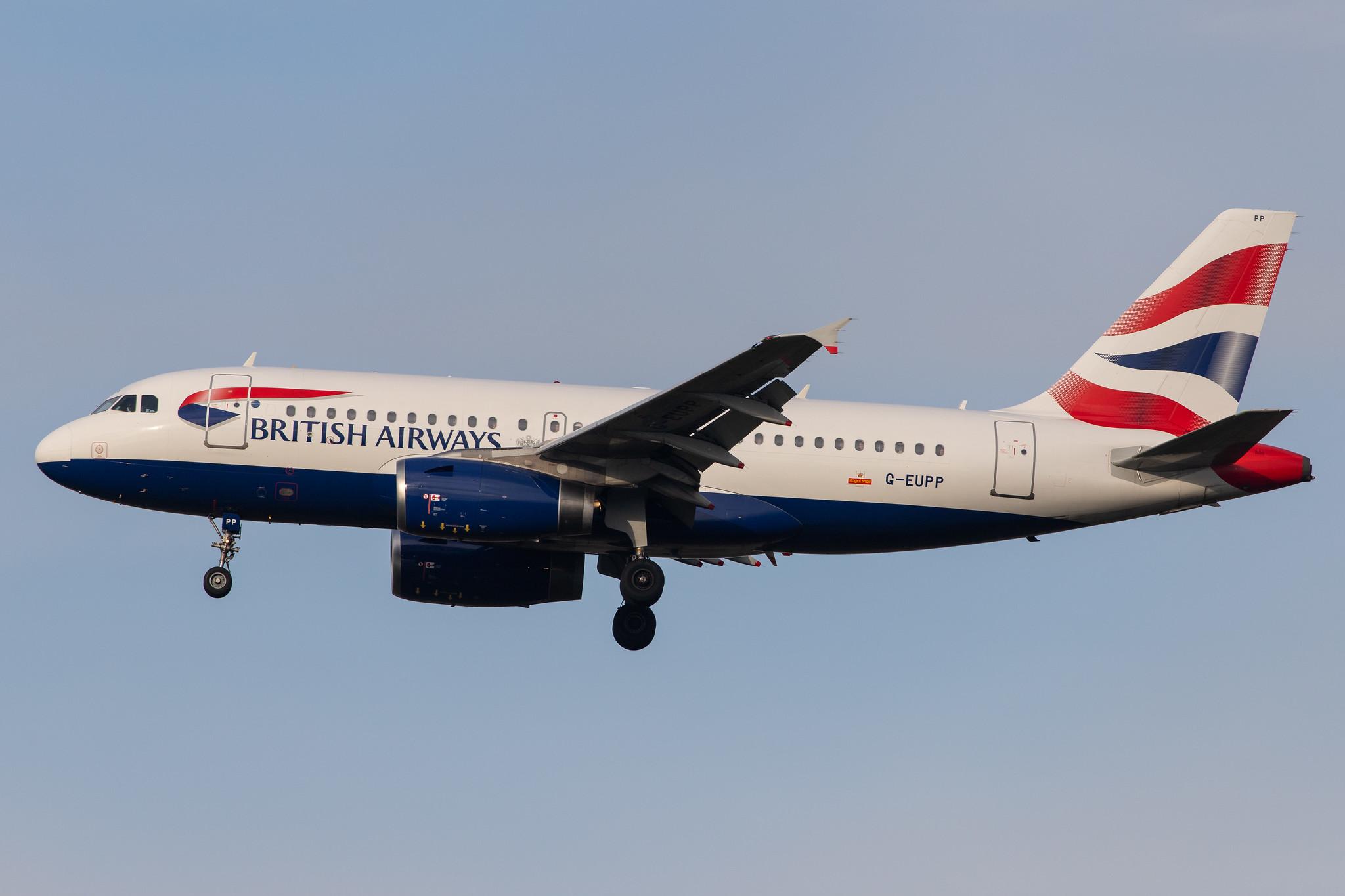 London Heathrow Airport: British Airways (BA / BAW) |  Airbus A319-131 A319 | G-EUPP | MSN 1295