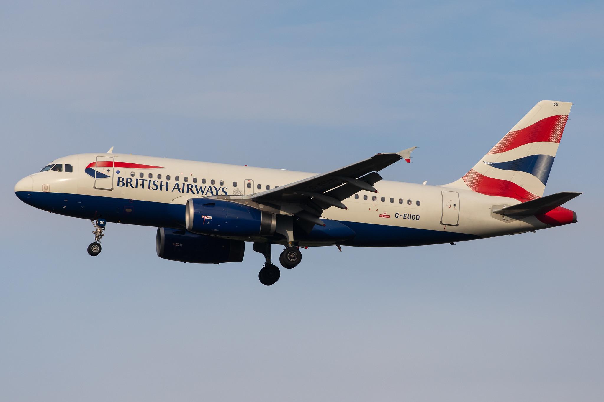 London Heathrow Airport: British Airways (BA / BAW) |  Airbus A319-131 A319 | G-EUOD | MSN 1558